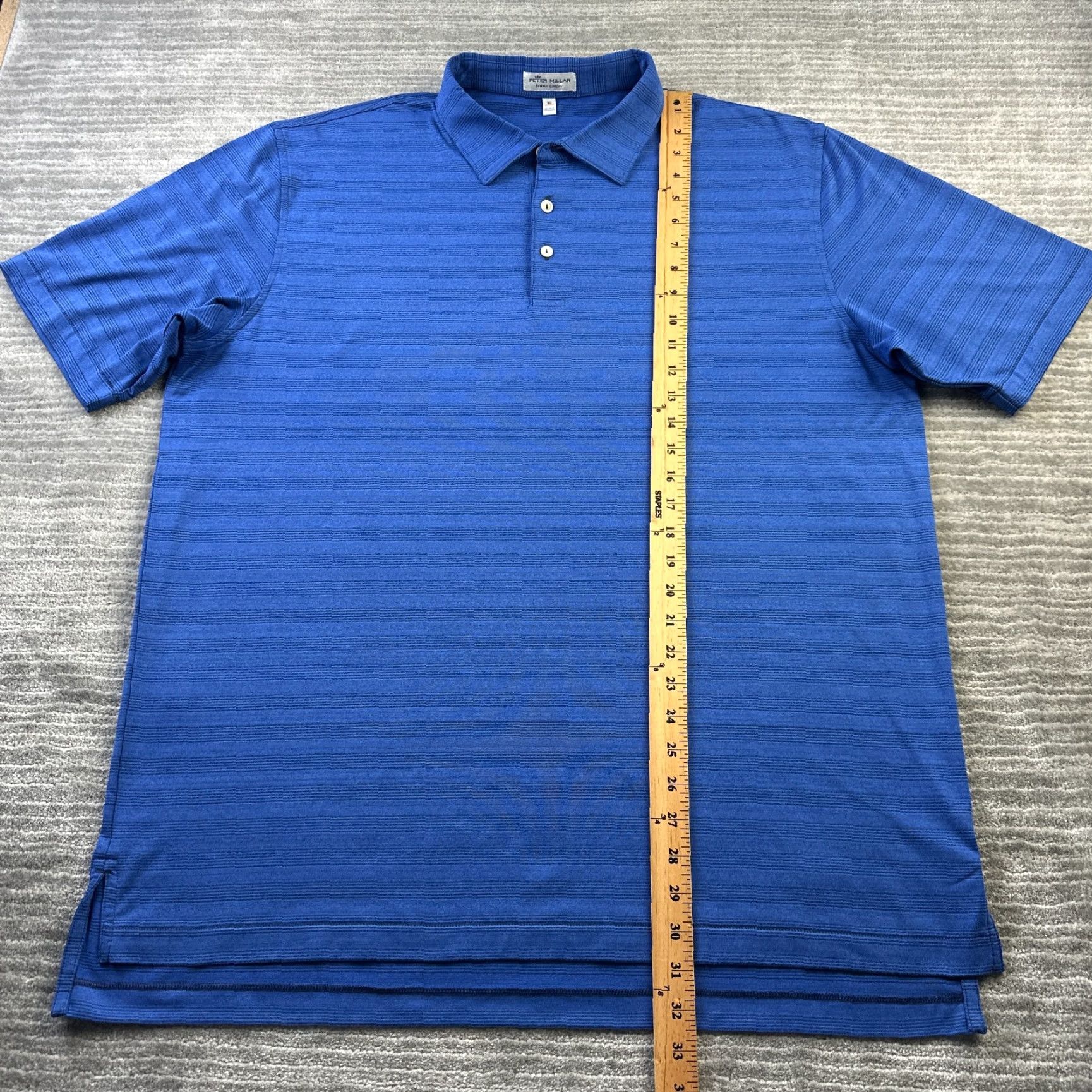 Peter Millar Peter Millar Polo Shirt Mens XL Blue Striped Polo Shirt Summer Comfort Casual Golf Size US XL / EU 56 / 4 - 8 Thumbnail