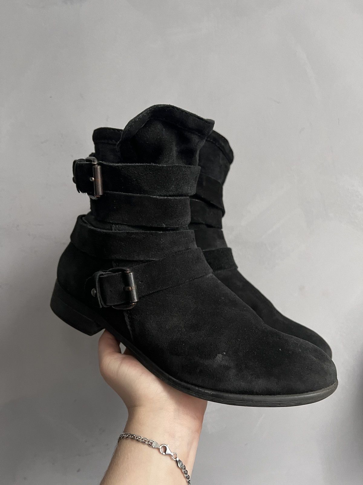 Undercover Undercover style Suede Moto black ankle boots belted straps Size US 7.5 / EU 40-41 - 6 Thumbnail