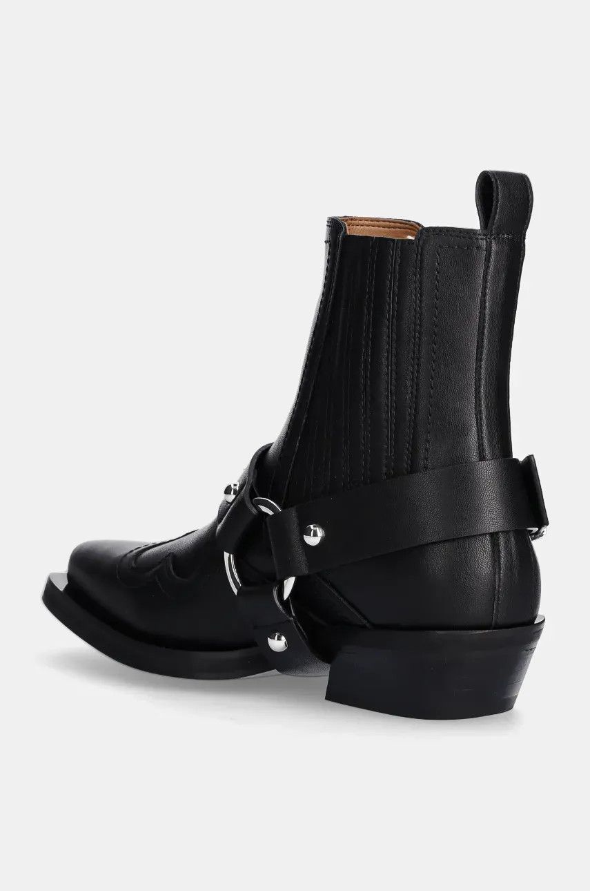 Ganni o1s22i1n0525 Western Chelsea Ankle Boots in Black Size US 8 / IT 38 - 3 Thumbnail