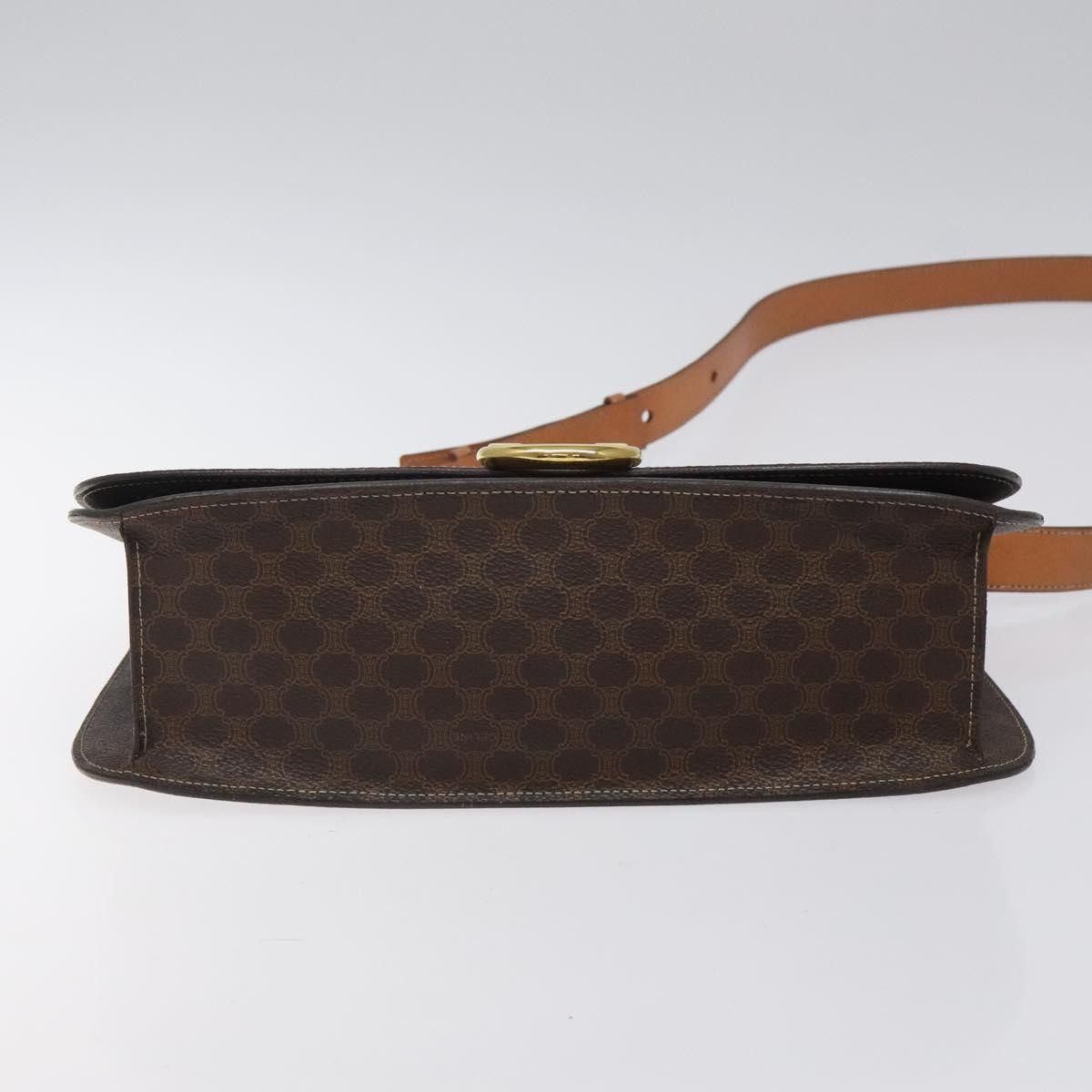 Celine CELINE Macadam Canvas Shoulder Bag Pvc Leather Brown Gold Size ONE SIZE - 9 Thumbnail