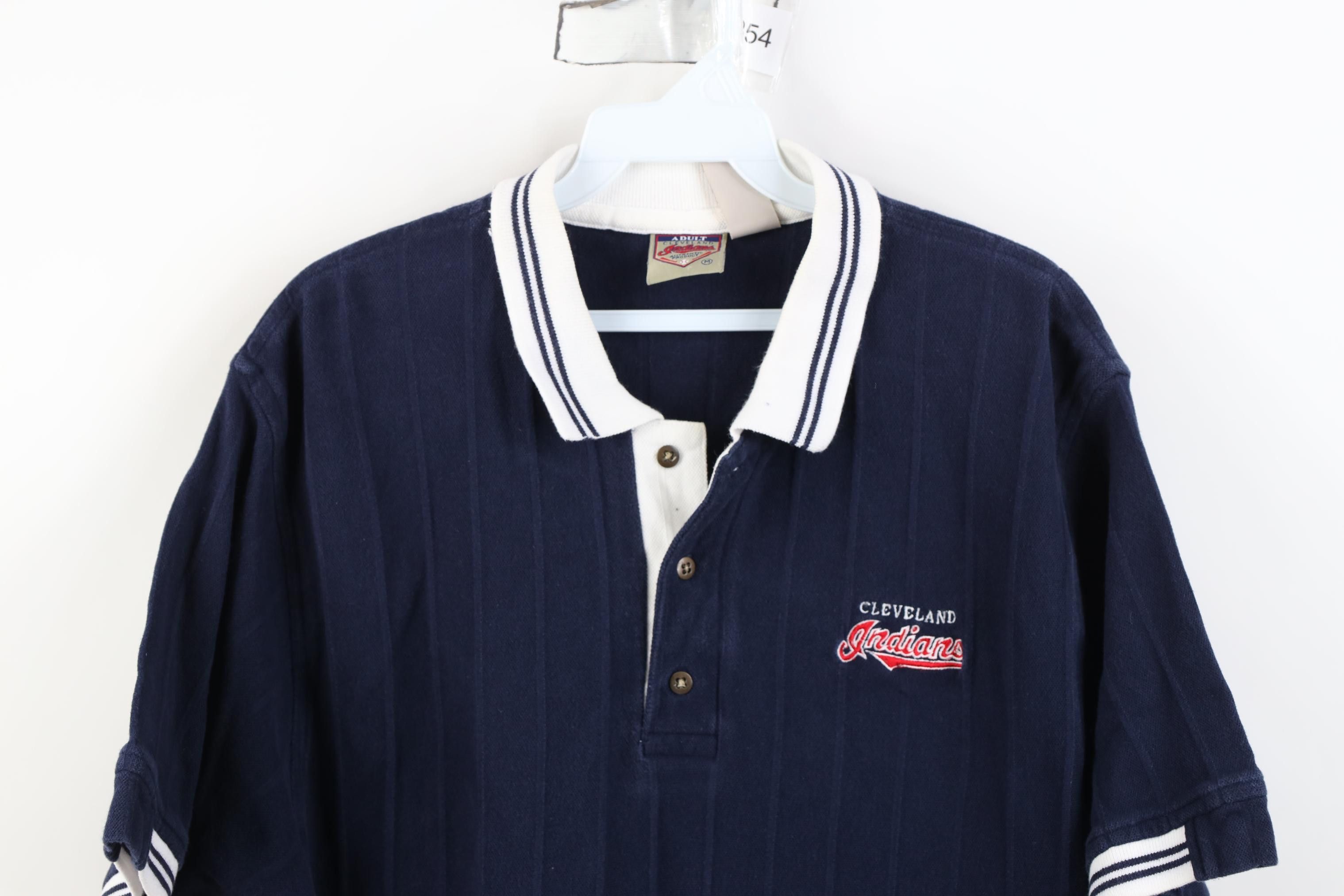 Vintage Vintage 90s Fit Cleveland Indians Baseball Golf Polo Shirt Size US M / EU 48-50 / 2 - 2 Thumbnail