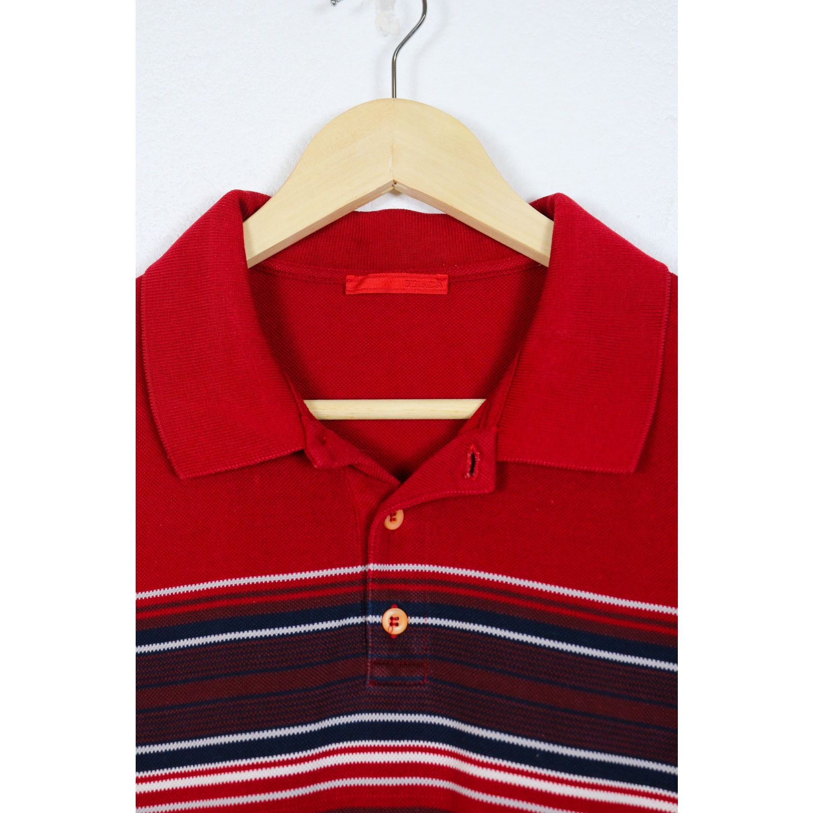 Prada Prada Rubbed Logo Tab Polo Shirt Rugby Red 90s Y2K Size US M / EU 48-50 / 2 - 3 Thumbnail