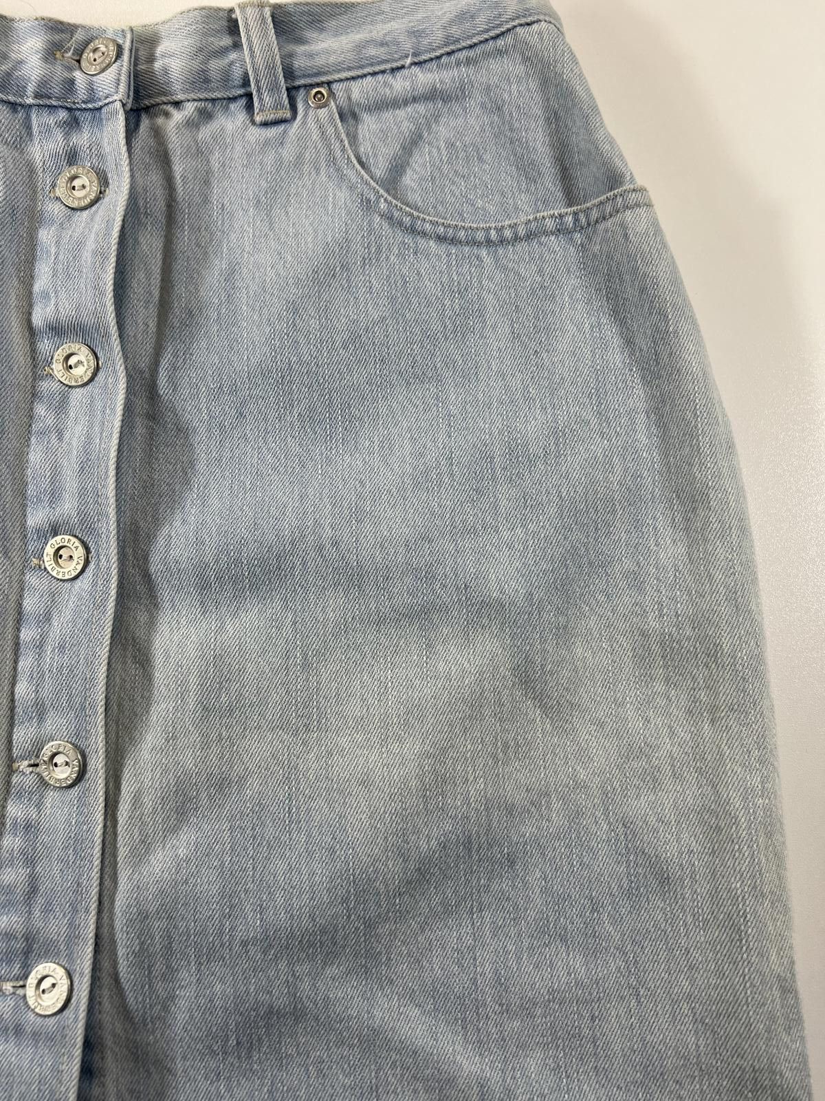 Unknown London Vintage Gloria Vanderbilt Light Blue Denim Skirt Size 34" / US 12 / IT 48 - 2 Thumbnail