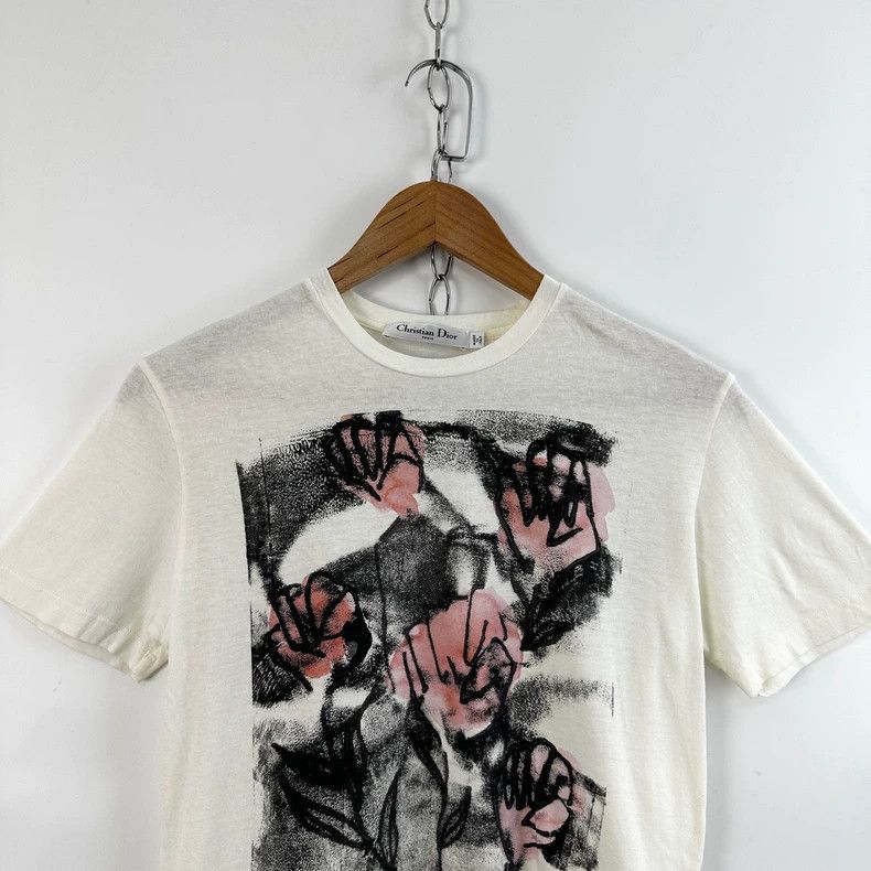 Dior Dior White printed T-shirt Size S / US 4 / IT 40 - 3 Thumbnail