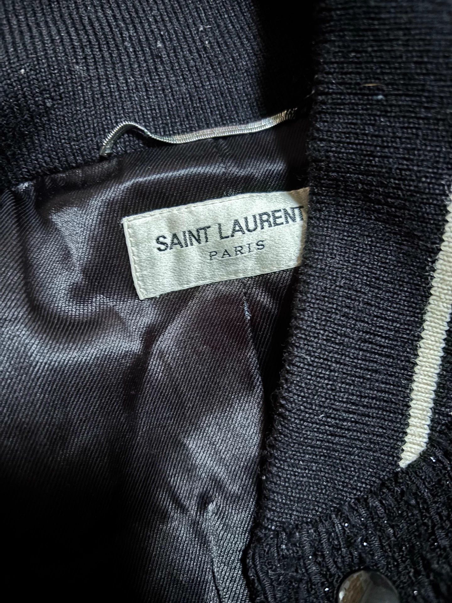 Saint Laurent Paris Saint Laurent SLP 2022FW Black Glitter Baseball Jacket Size US S / EU 44-46 / 1 - 7 Thumbnail