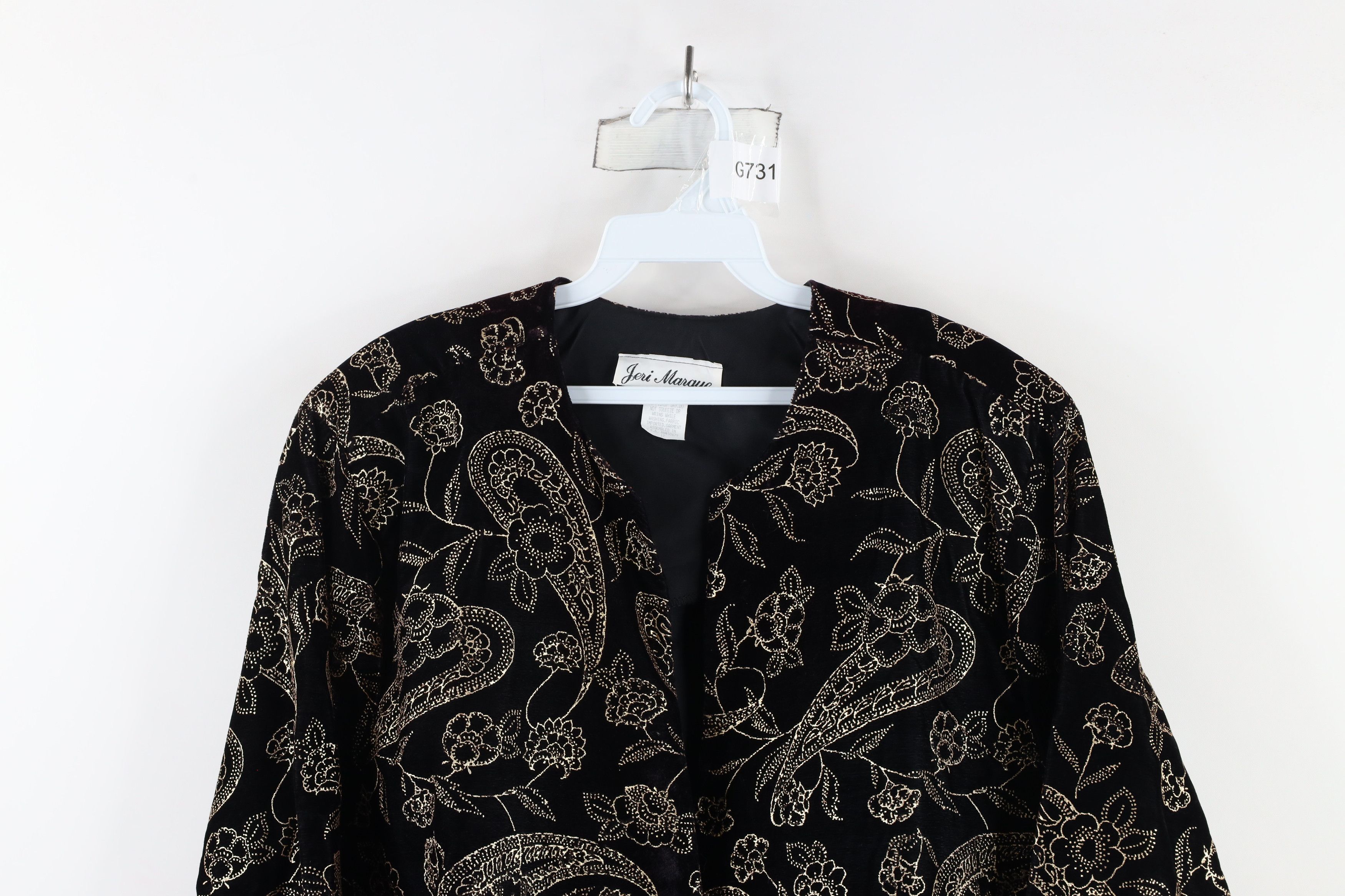 Vintage Vintage 90s Streetwear Velvet Velour Blazer Jacket USA Size XL / US 12-14 / IT 48-50 - 2 Thumbnail