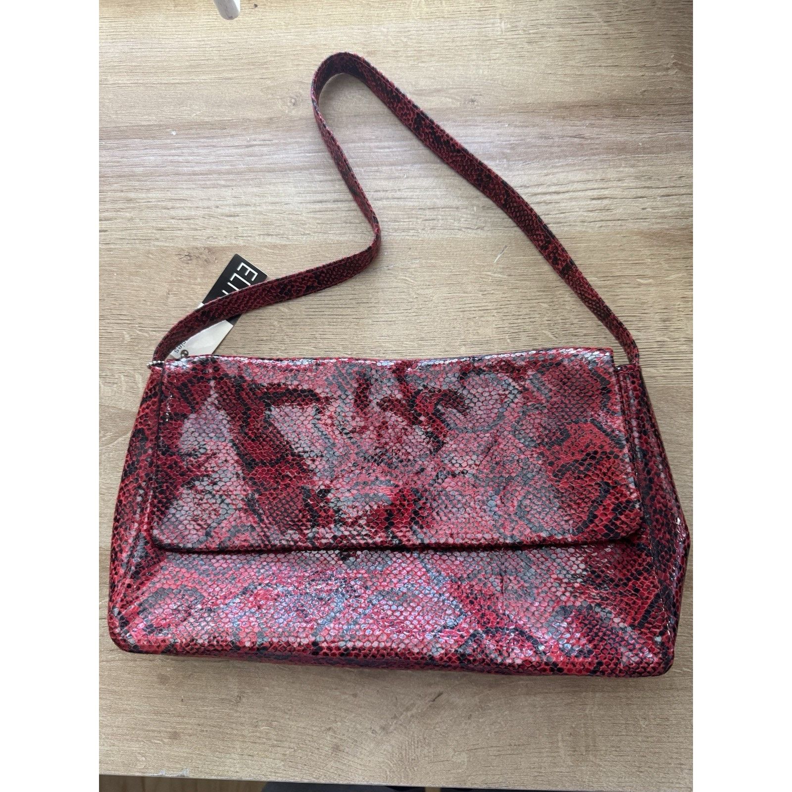 Vintage Vintage 80s 90s Red Python Snake Leather Purse Size ONE SIZE - 1 Thumbnail
