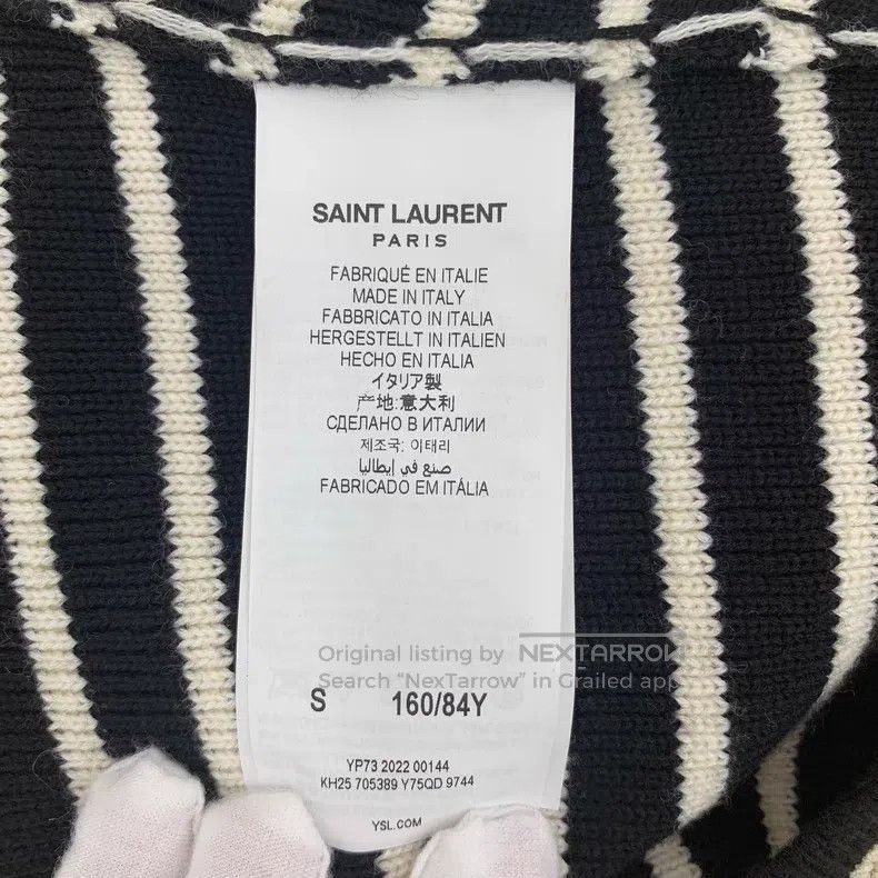 Saint Laurent Paris Saint Laurent Paris Color Block Striped Cotton Off Shoulde Size US S / EU 44-46 / 1 - 8 Thumbnail