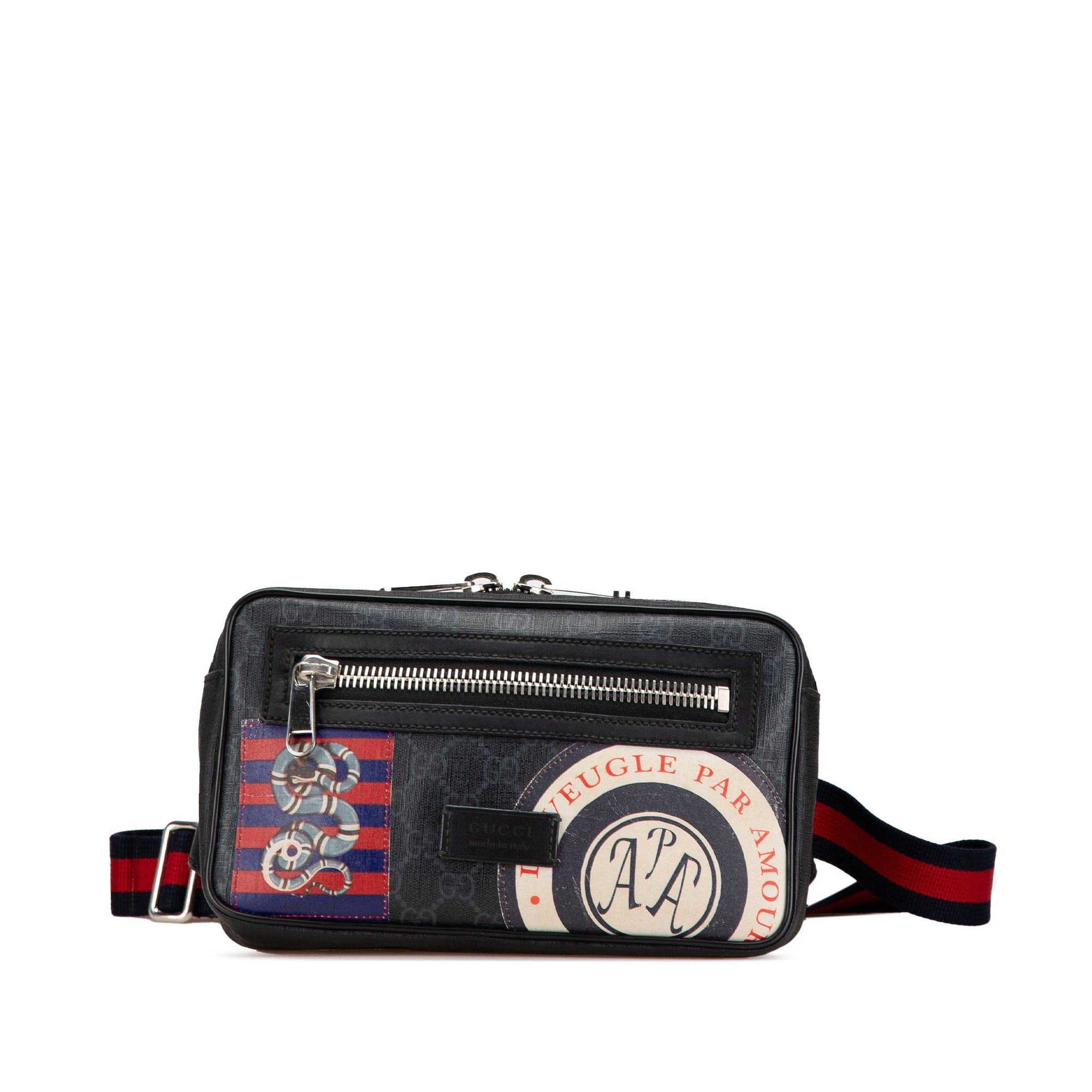 Gucci Gucci GG Supreme Web Night Courier Belt Bag Black Size ONE SIZE - 1 Thumbnail