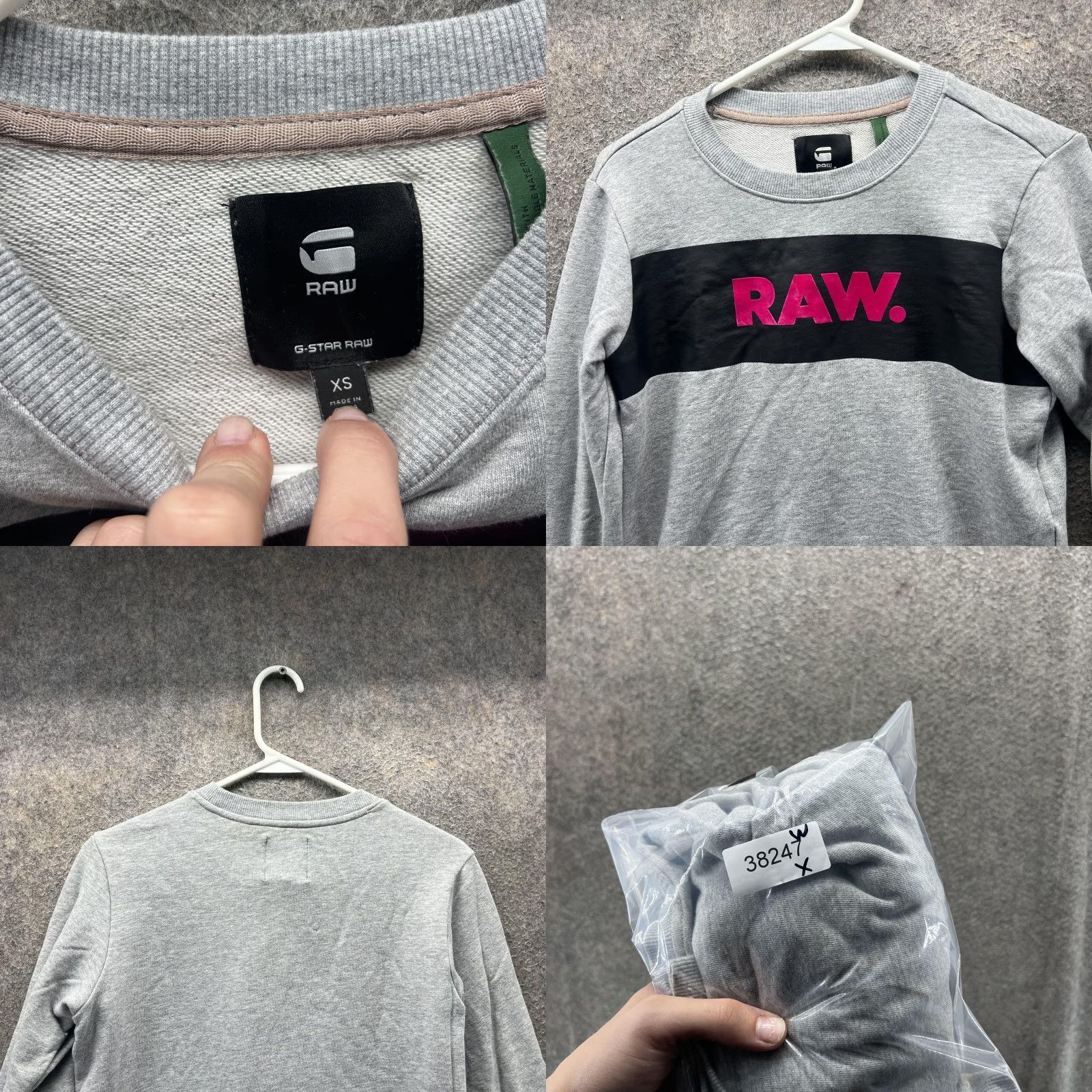 Vintage G STAR RAW Sweatshirt Womens XS Gray Crewneck RAW Logo Pullover Jumper Top Size XS / US 0-2 / IT 36-38 - 8 Thumbnail