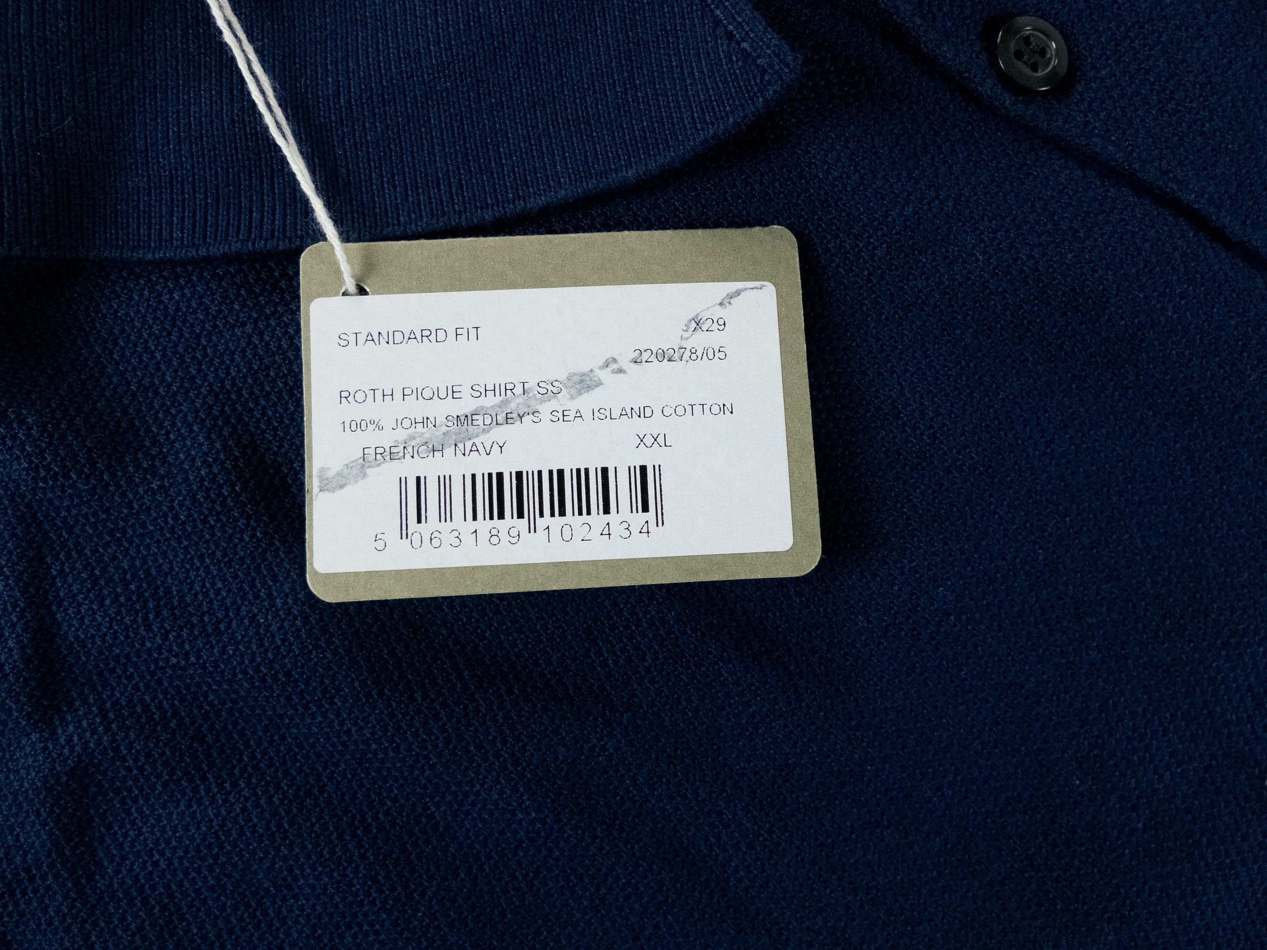 John Smedley JOHN SMEDLEY Roth navy blue knit cotton polo shirt XXL q Size US XXL / EU 58 / 5 - 6 Thumbnail