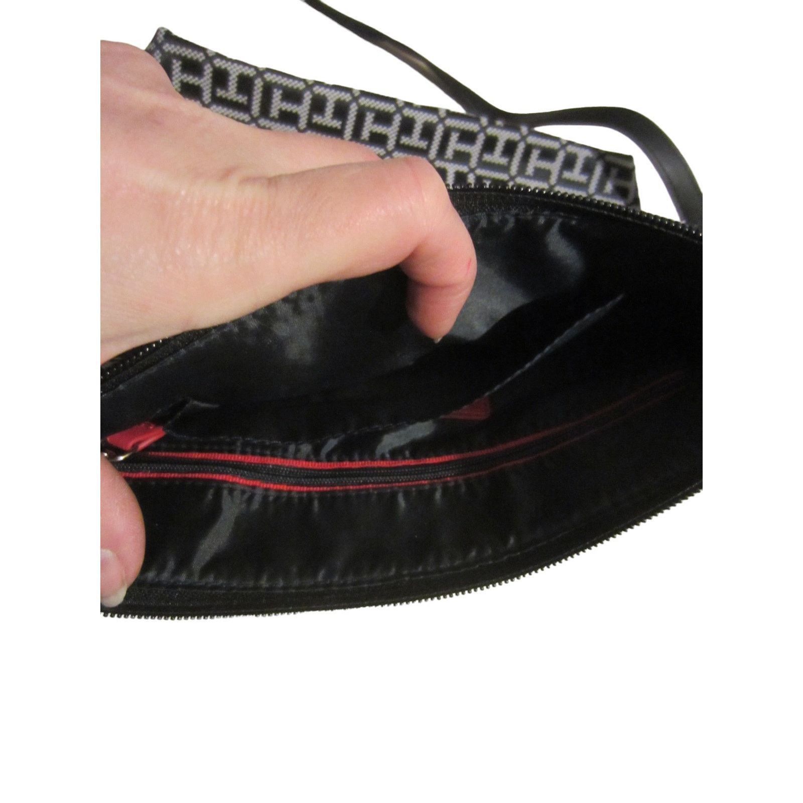 Tommy Hilfiger Y2K Streetwear Monogram Crossbody Bag Black White Size ONE SIZE - 6 Thumbnail