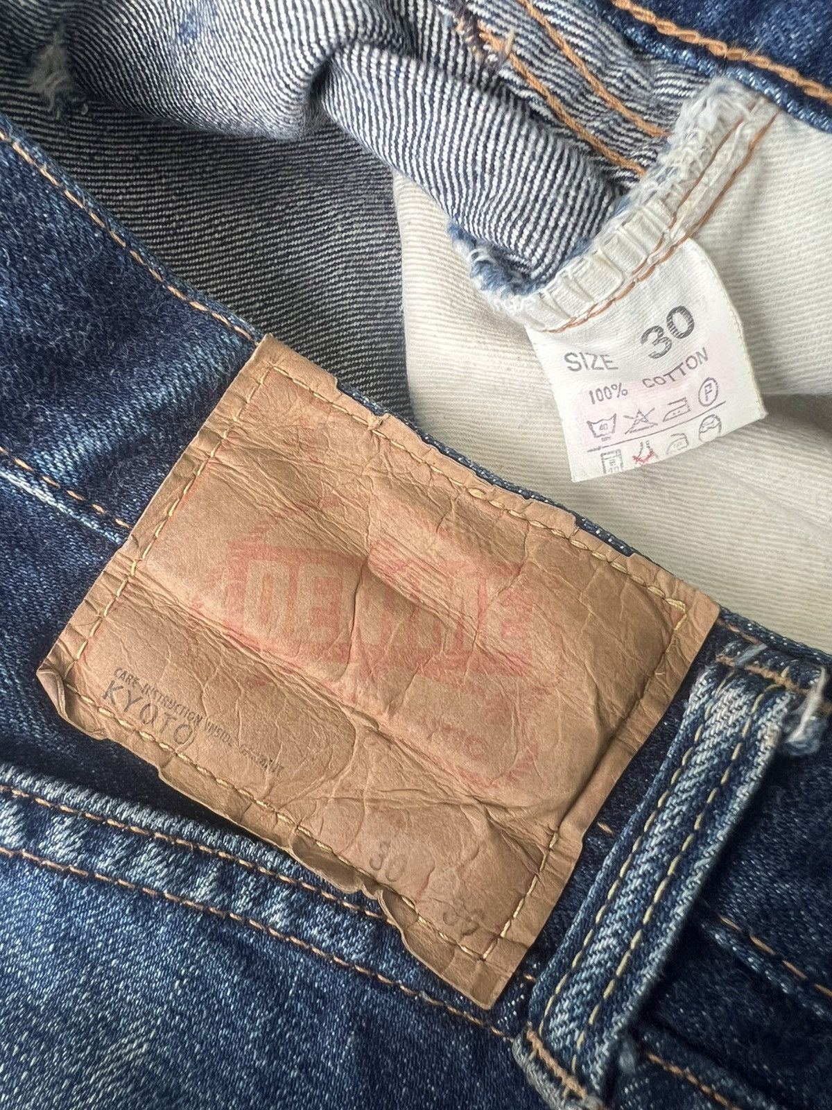Denime 1990s Denime Kyoto Orizzonti Beautiful Faded Selvaged Denim Size US 30 / EU 46 - 12 Thumbnail