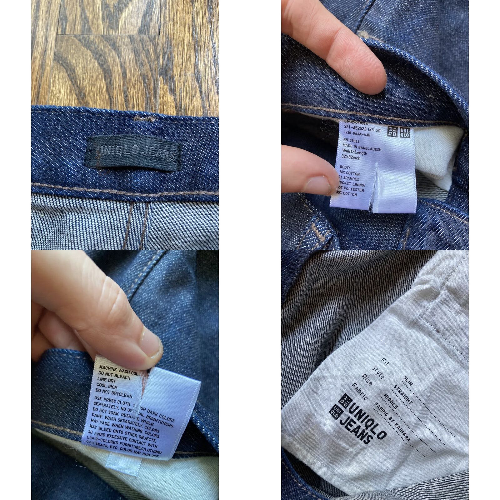 Uniqlo Uniqlo Mens Jeans Slim Straight Blue Size 32x27 Kaihara Selvedge Raw Denim Size US 32 / EU 48 - 8 Thumbnail