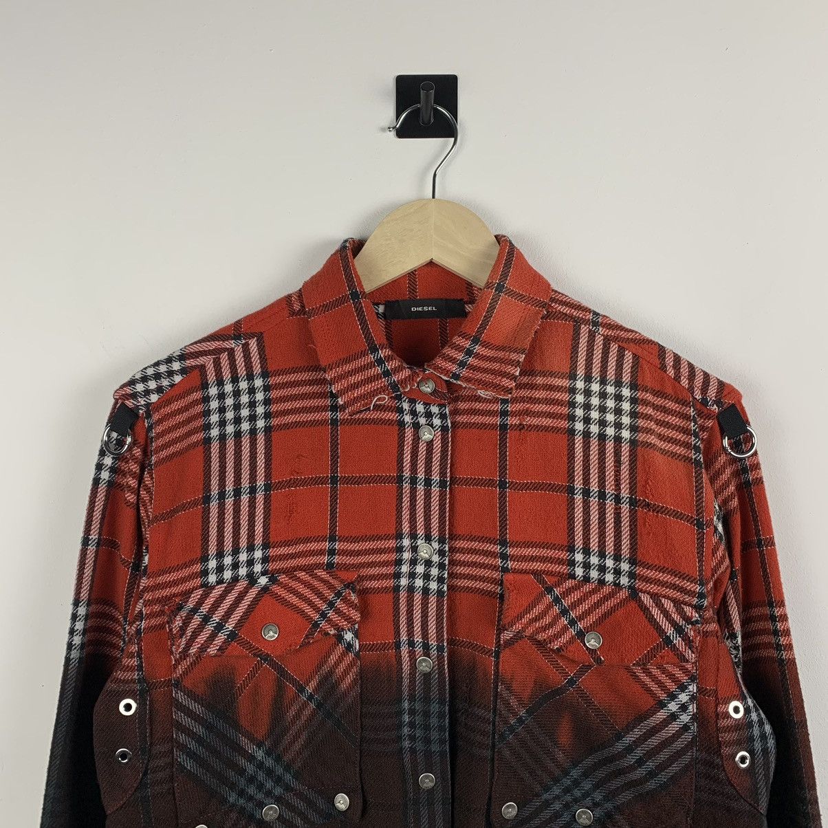 Diesel Diesel Avant Garde Punk Blouse Shirt Plaid Multi Pocket Y2K Size S / US 4 / IT 40 - 2 Thumbnail