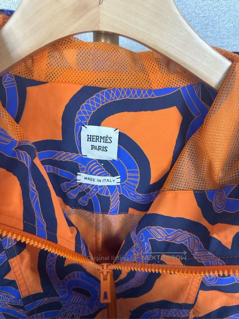 Hermes Hermes Blue and orange patterned outdoor jacket Size XS / US 0-2 / IT 36-38 - 3 Thumbnail