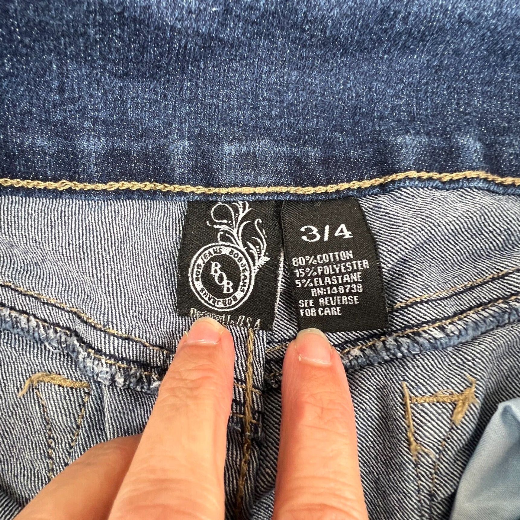 Vintage Bob Jeans Womens Dark Blue Mid Rise Skinny Jeans Stretch 3 Juniors Size 26" / US 2 / IT 38 - 4 Thumbnail