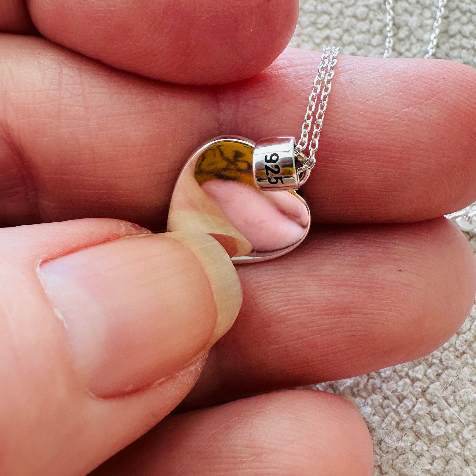 The Unbranded Brand 925 Sterling Silver Horse Pendant Necklace in Heart Shape Size ONE SIZE - 6 Thumbnail