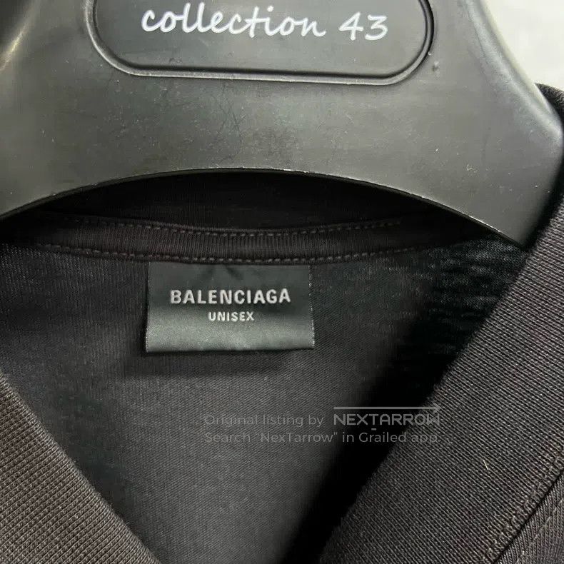Balenciaga Balenciaga Black Letter Printed Straight Leg Short Sleeve Size US M / EU 48-50 / 2 - 2 Thumbnail