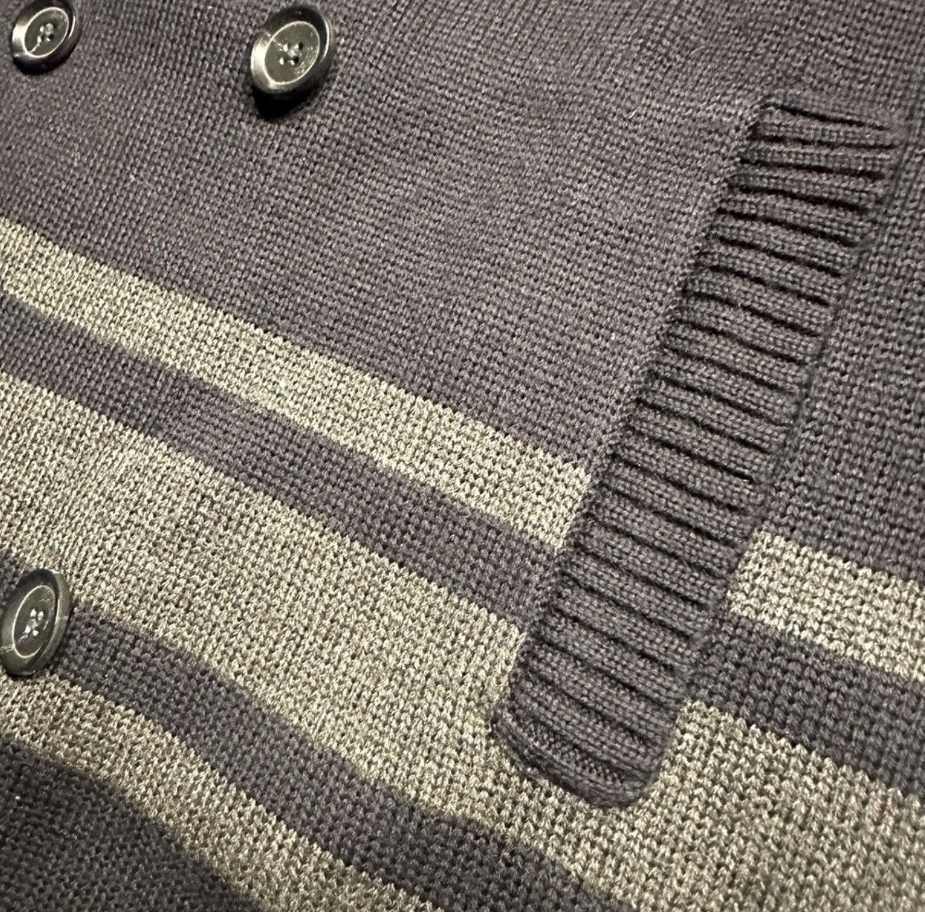 Vince Vince Heavy Wool Navy Double-Breasted Sweater-Gray Stripe Size US S / EU 44-46 / 1 - 2 Thumbnail