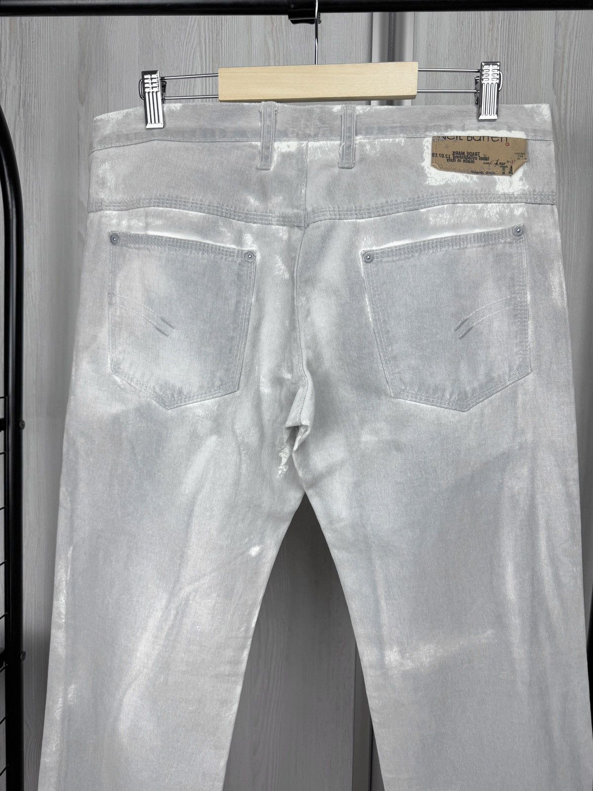 Neil Barrett Neil Barrett grey white faded side zipper pocket pants jeans Size US 33 - 9 Thumbnail