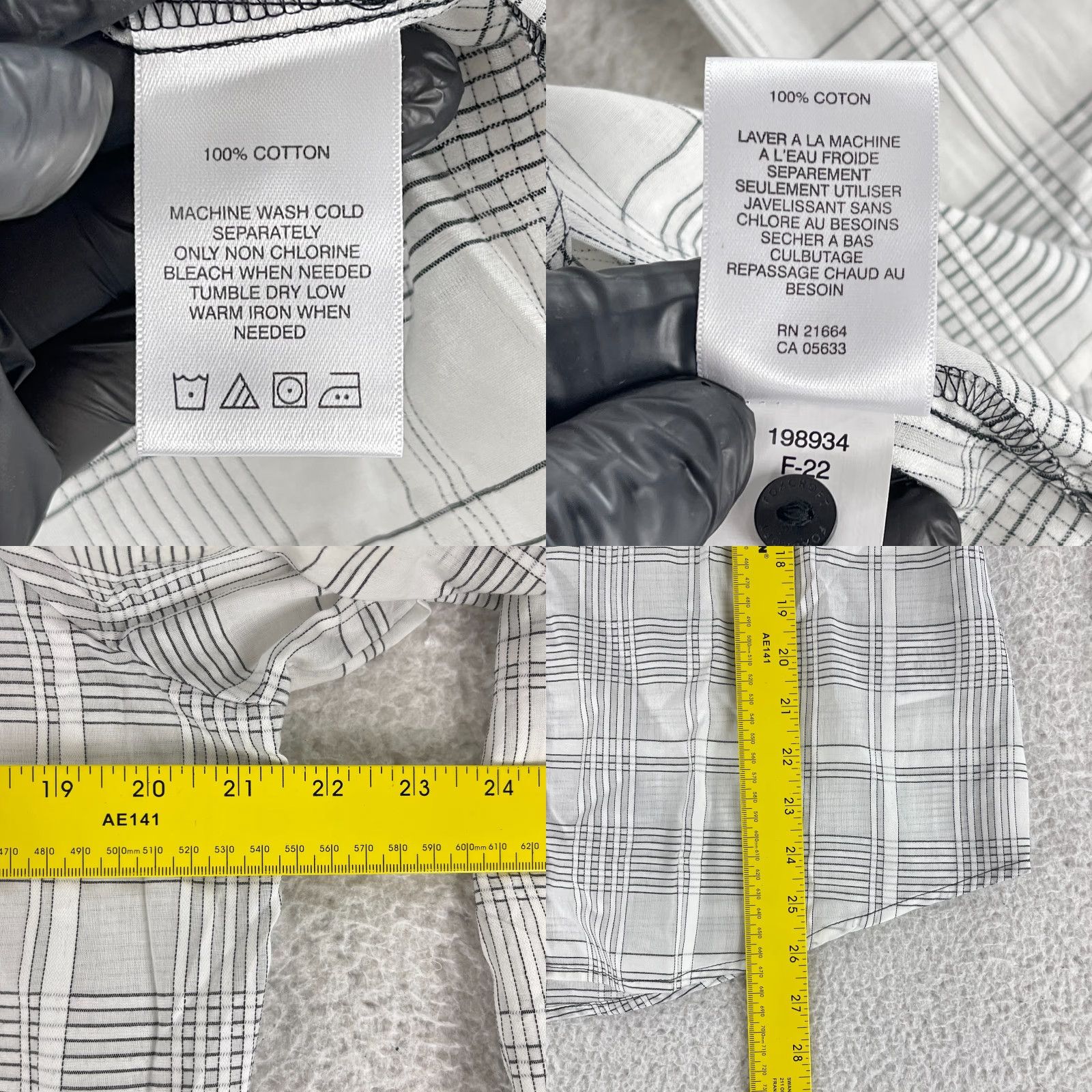 Vintage Foxcroft Davis Button-Up Shirt Womens Size 6 White Long Sleeve Plaid Casual Workwear New Size M / US 6-8 / IT 42-44 - 8 Thumbnail