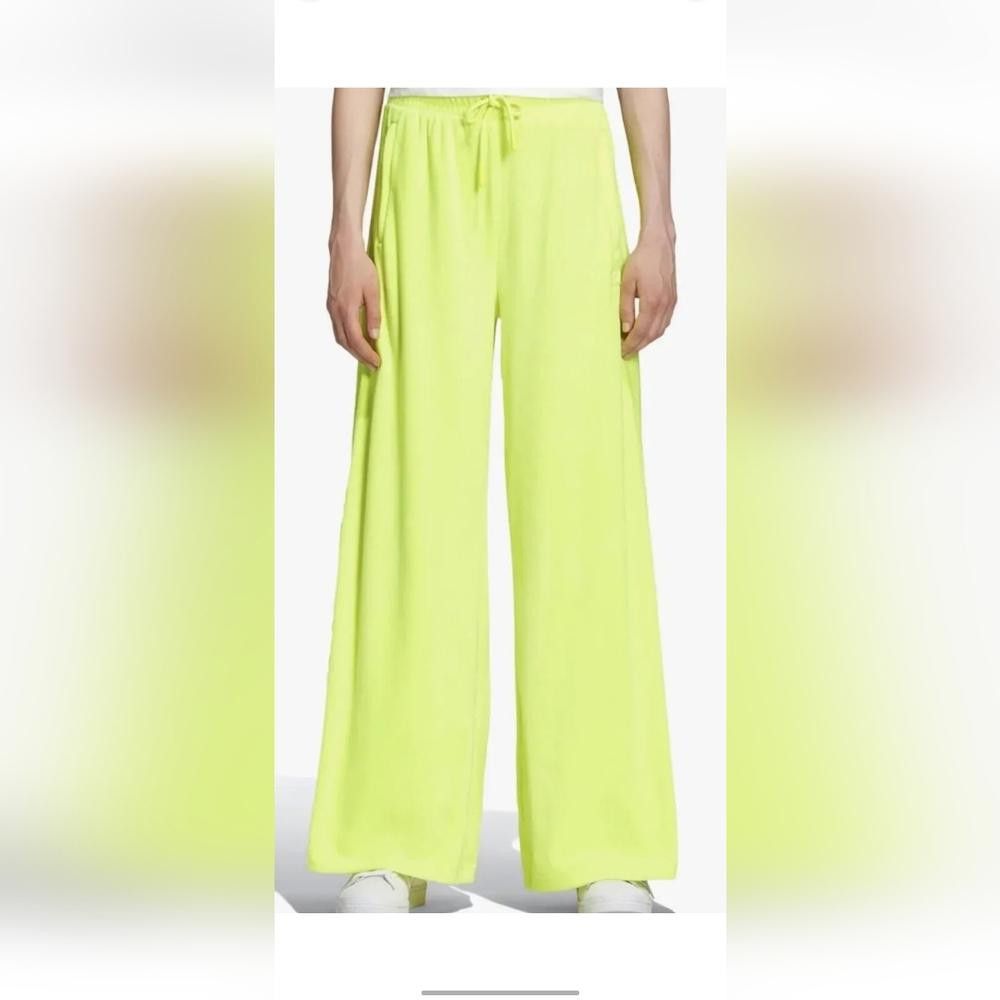 Designer ADIDAS X Jeremy Scott Solar Yellow Velour Pants Women Size 36" / US 14 / IT 50 - 2 Thumbnail