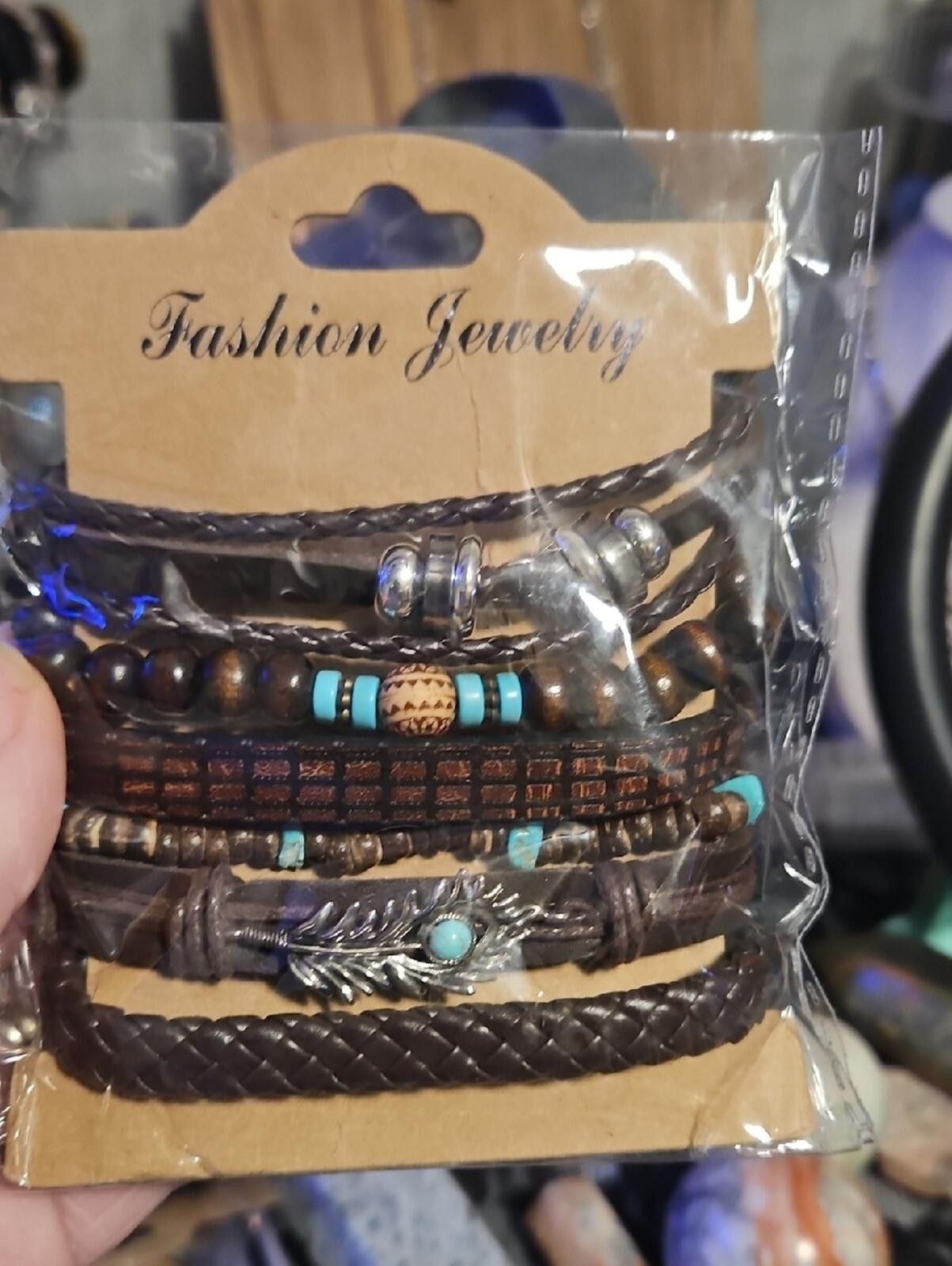 Other Brown and Turquoise Boho Layered Bracelet Set Size ONE SIZE - 1 Thumbnail