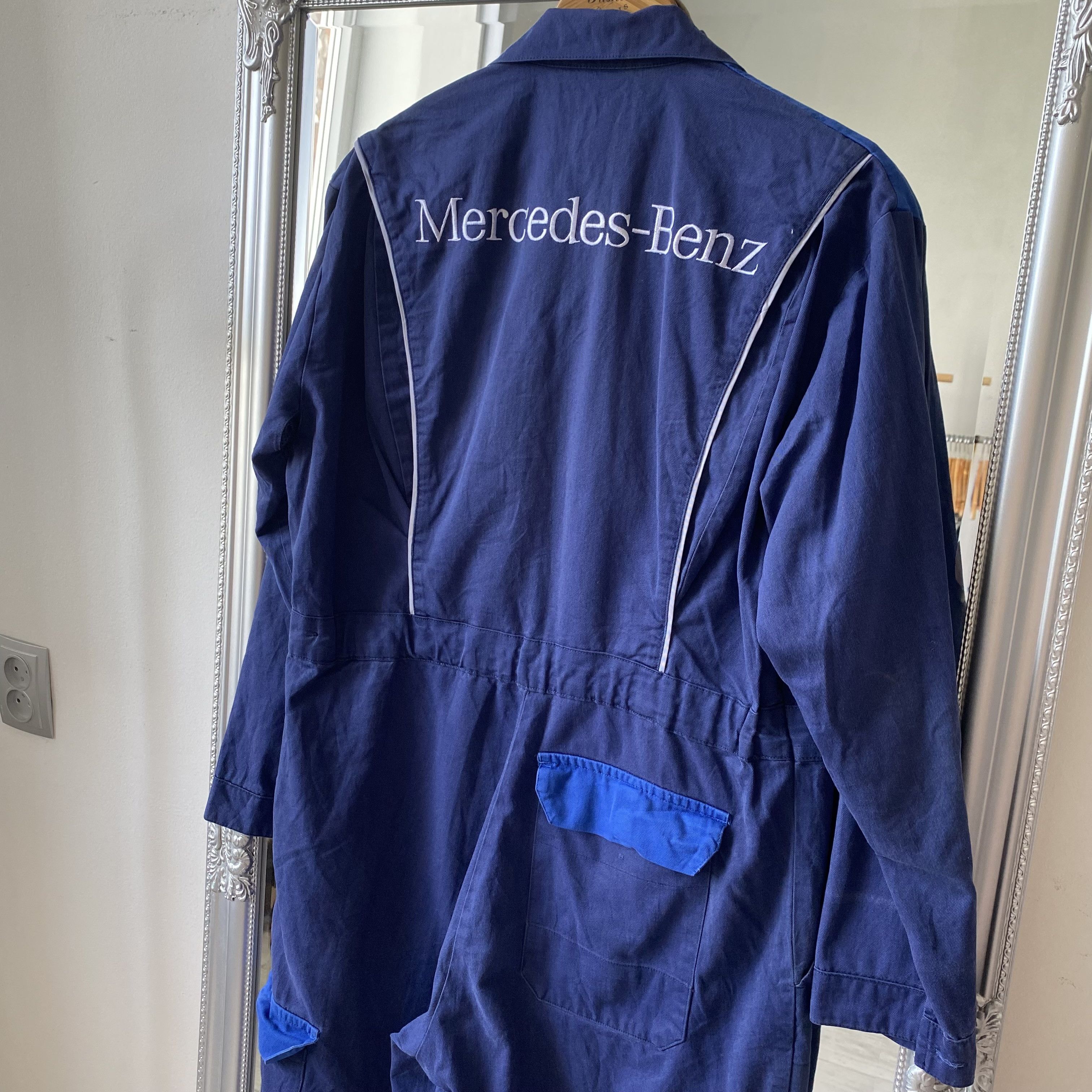 Mercedes-Benz 🛻 Vintage F1 Racing Mercedes Benz work jumpsuit Coverall Size US 29 - 8 Thumbnail