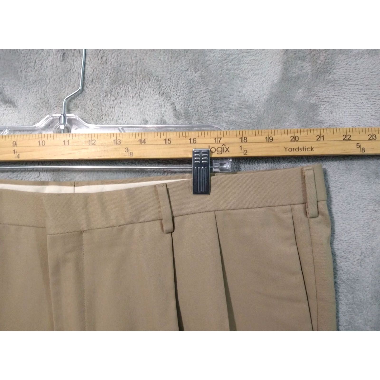 Dockers DOCKERS Pants Mens 42x30 Beige Dress Chino Classic Fit Pleated Cuffed Size US 42 / EU 58 - 3 Thumbnail