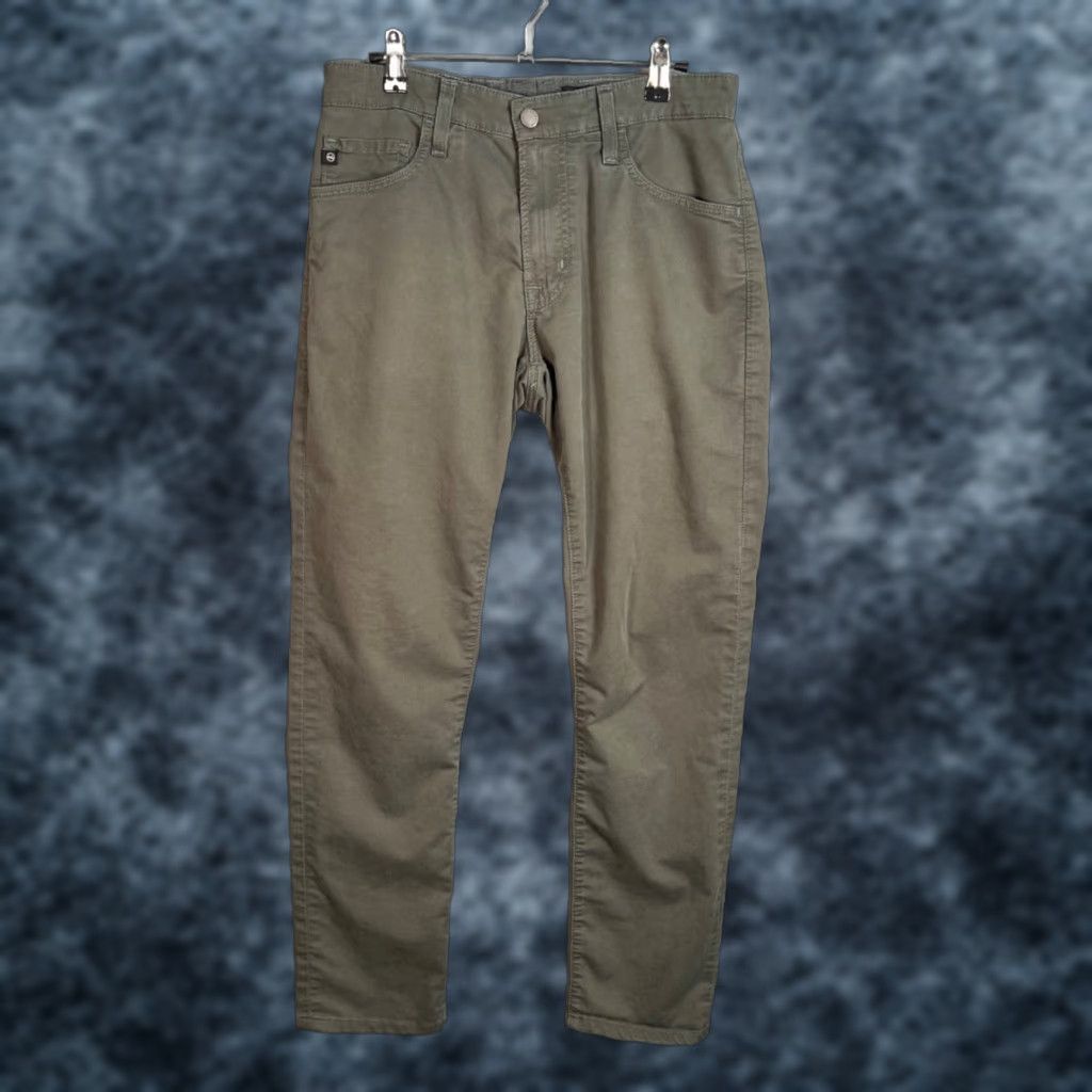 Vintage VINTAGE AG Tellis Modern Slim Fit Mens 31 x 30 Olive Green Pants Cotton Blend Casual 5-Pocket Mens Slim straight Size US 31 - 1 Thumbnail