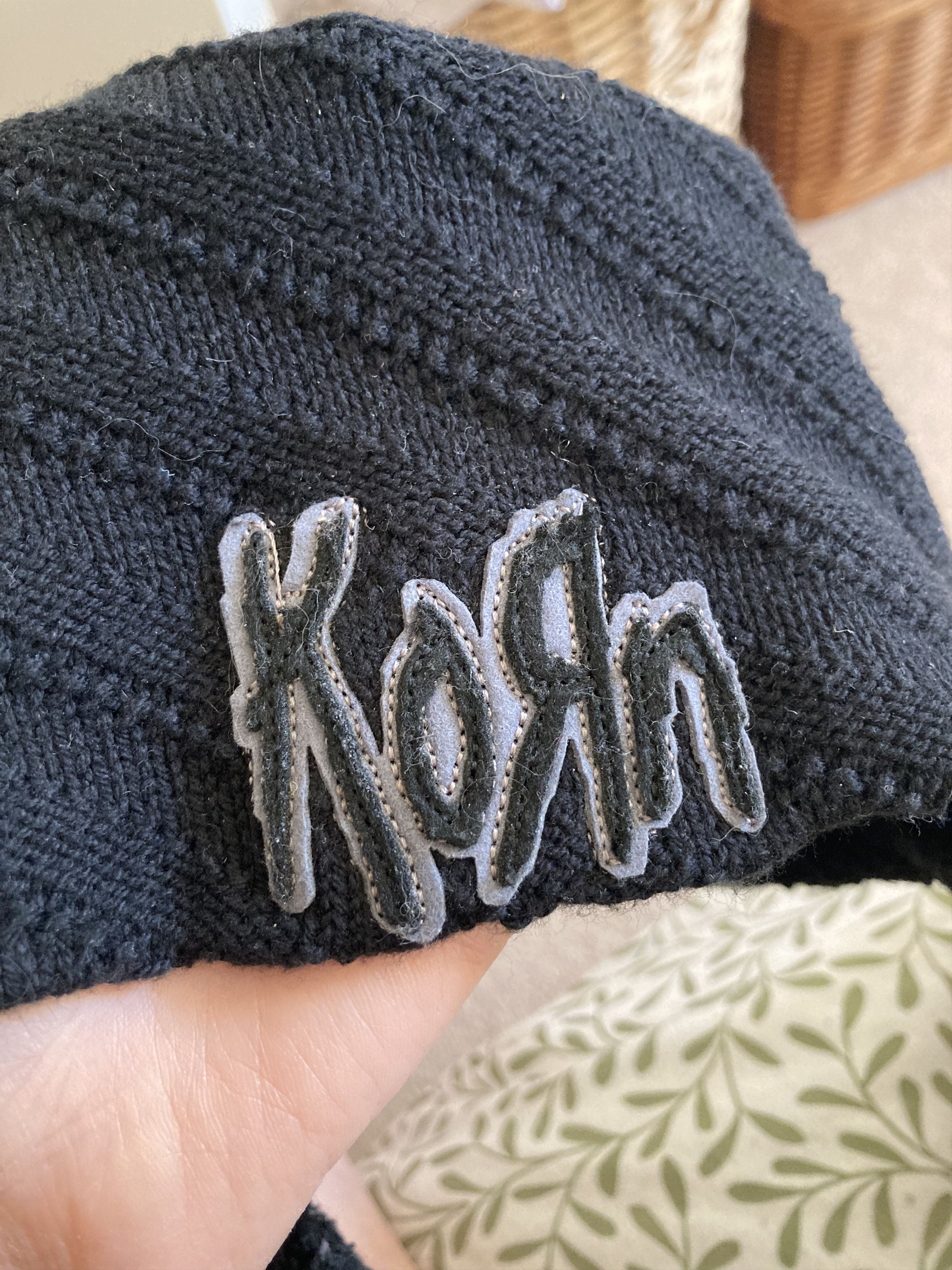 Band Tees Rare KORN black textured beanie hat Size ONE SIZE - 3 Thumbnail
