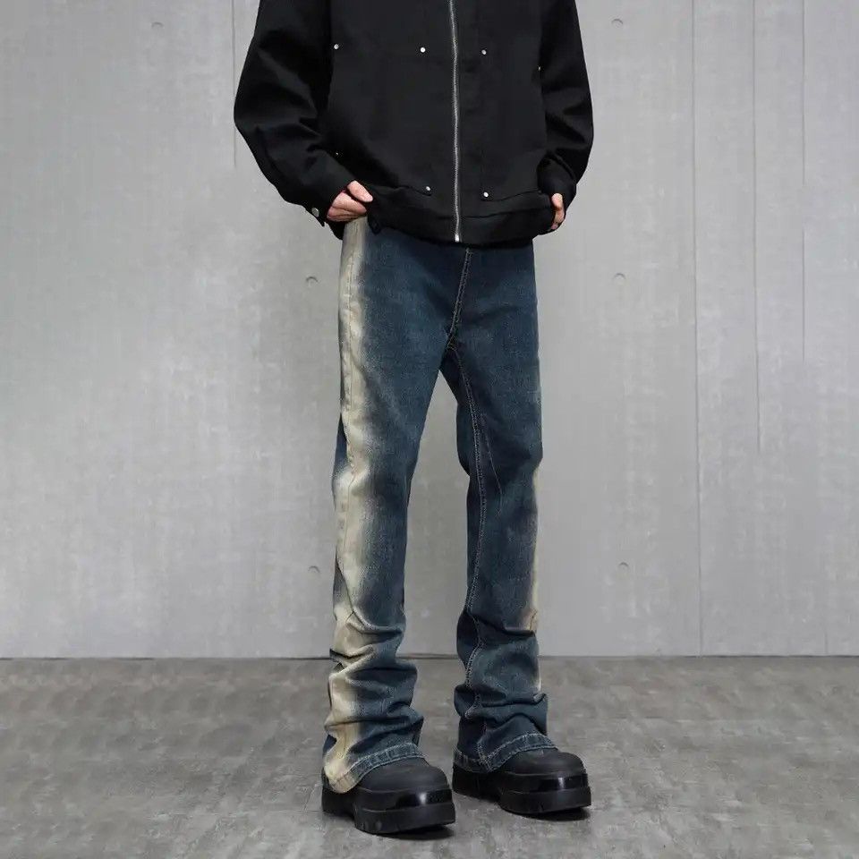 Japanese Brand × Vintage Skinny Jeans Men Y2k Street Contrast Fashion Casual Slim Size US 33 - 1 Thumbnail