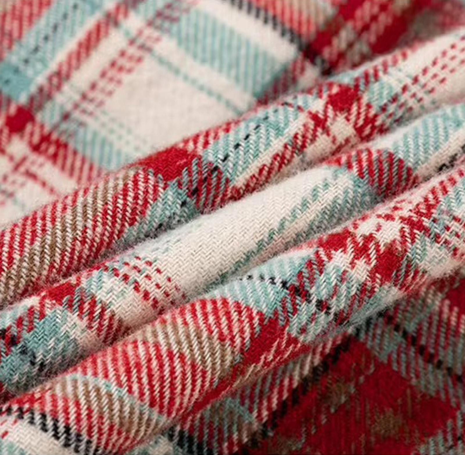 Japanese Brand Red Plaid Frayed Hem Casual Shirt, Long Sleeve Shirt Size US M / EU 48-50 / 2 - 3 Thumbnail