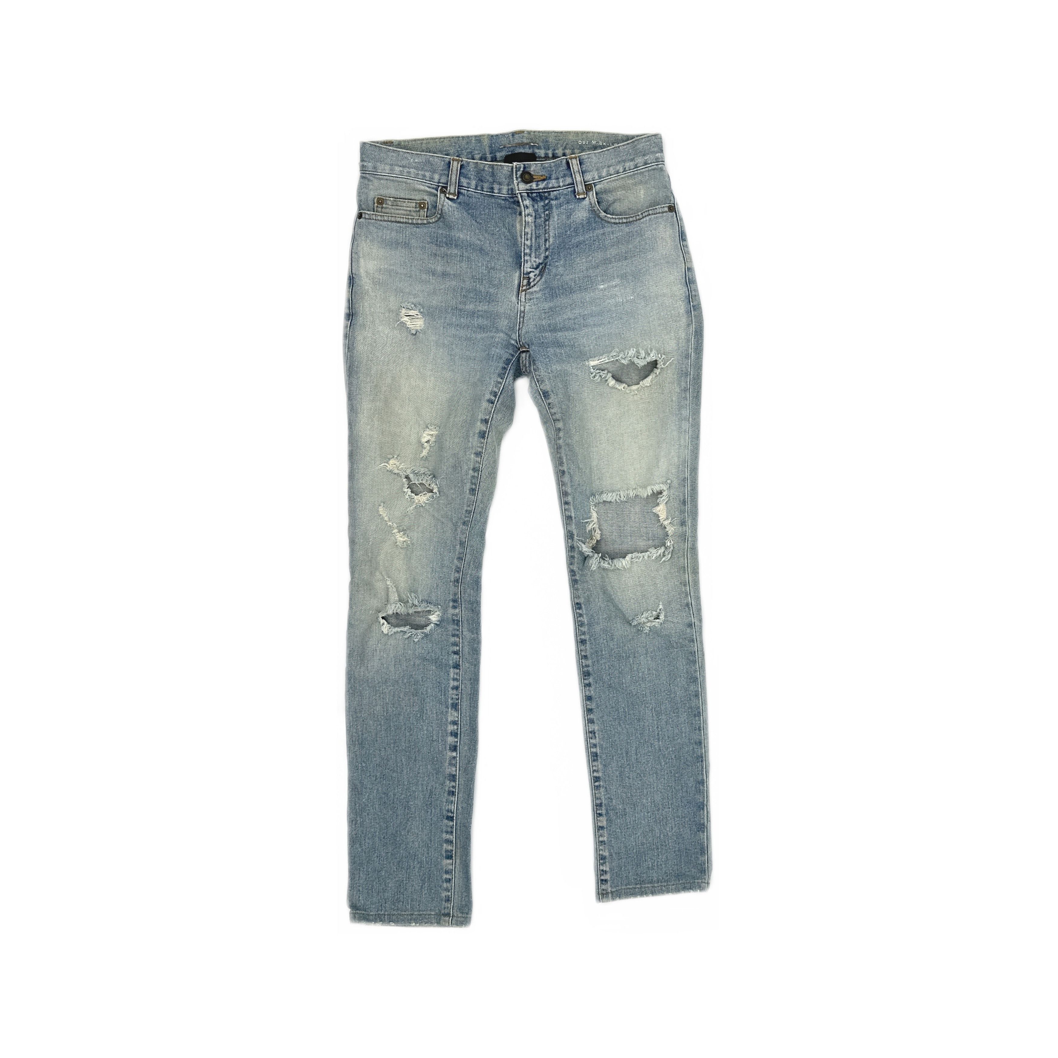 Saint Laurent Paris Saint Laurent Distressed Denim Jeans Size 29 Size US 29 - 1 Thumbnail