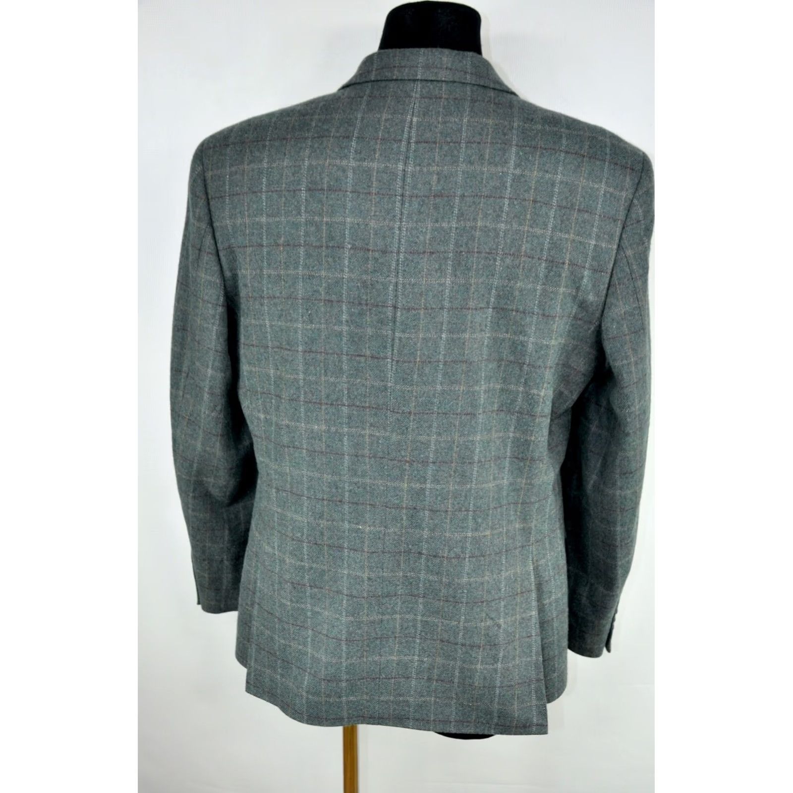 Vintage RACING GREEN HERITAGE TWEED BLAZER Jacket Men 44 Check Green Wool Blend Casual Formal Blazer 2 Piece Size 44R - 4 Thumbnail