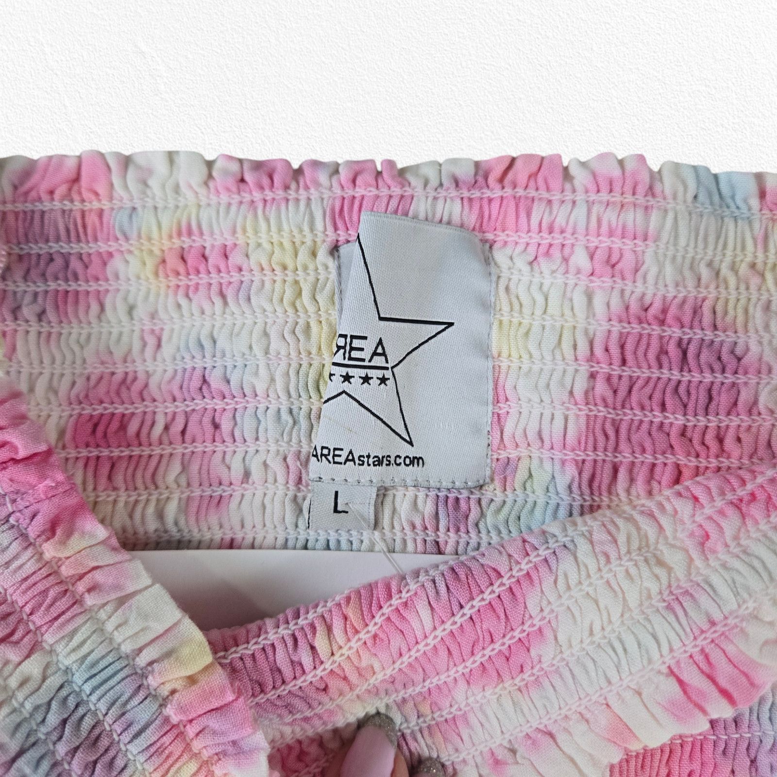 Other Pink White Tie Dye Off the Shoulder Dress Size Large Size L / US 10 / IT 46 - 5 Thumbnail