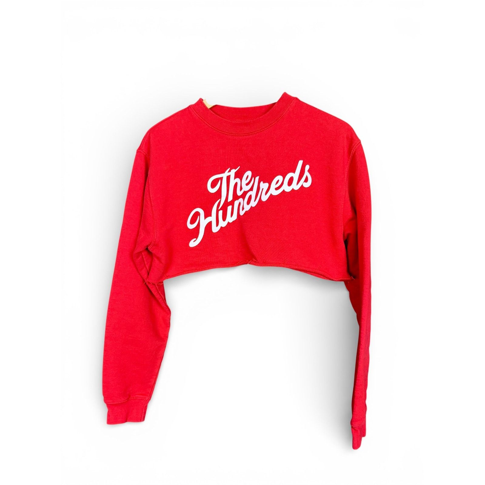 The Hundreds The Hundreds Red Cursive Spell Out Cropped Sweatshirt Small Size S / US 4 / IT 40 - 1 Thumbnail