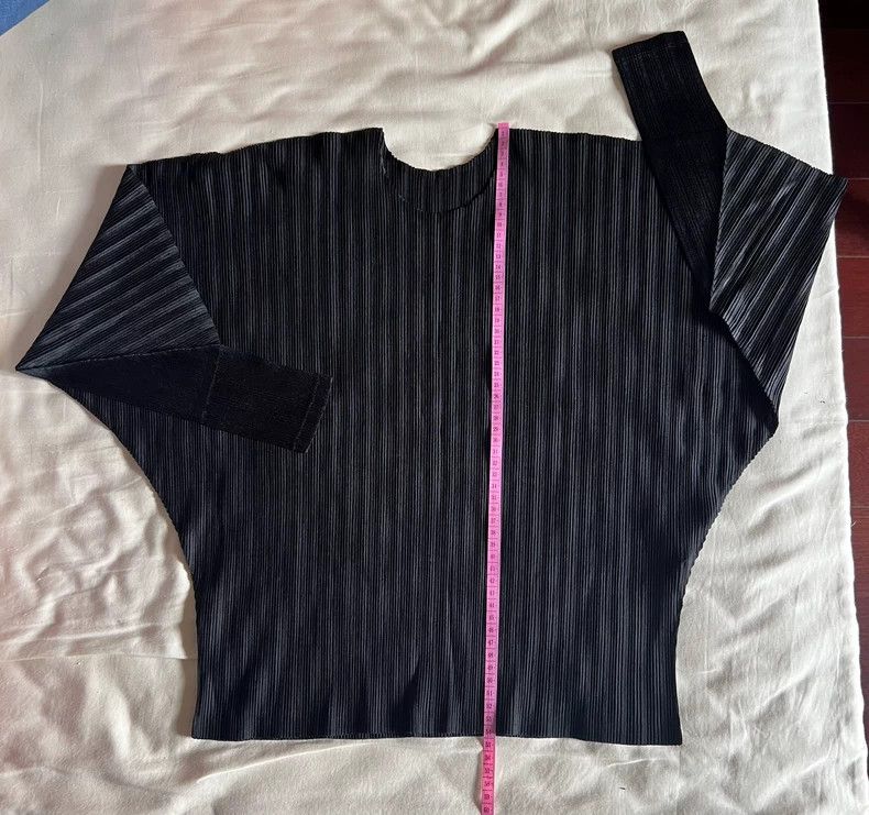 Issey Miyake Issey Miyake size:3 Black pleated rib long-sleeved top Size S / US 4 / IT 40 - 3 Thumbnail