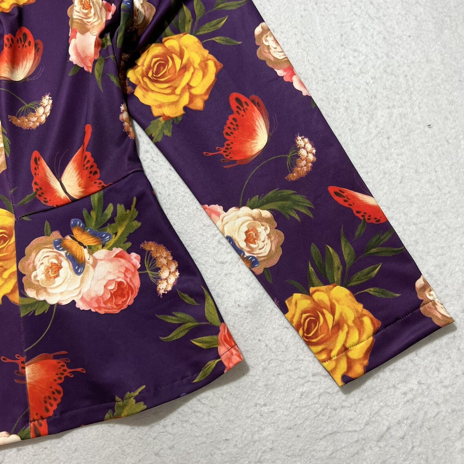 Disney Disney Parks Floral Peter Pan Tinkerbell Zip Peplum Jacket Size L / US 10 / IT 46 - 6 Thumbnail