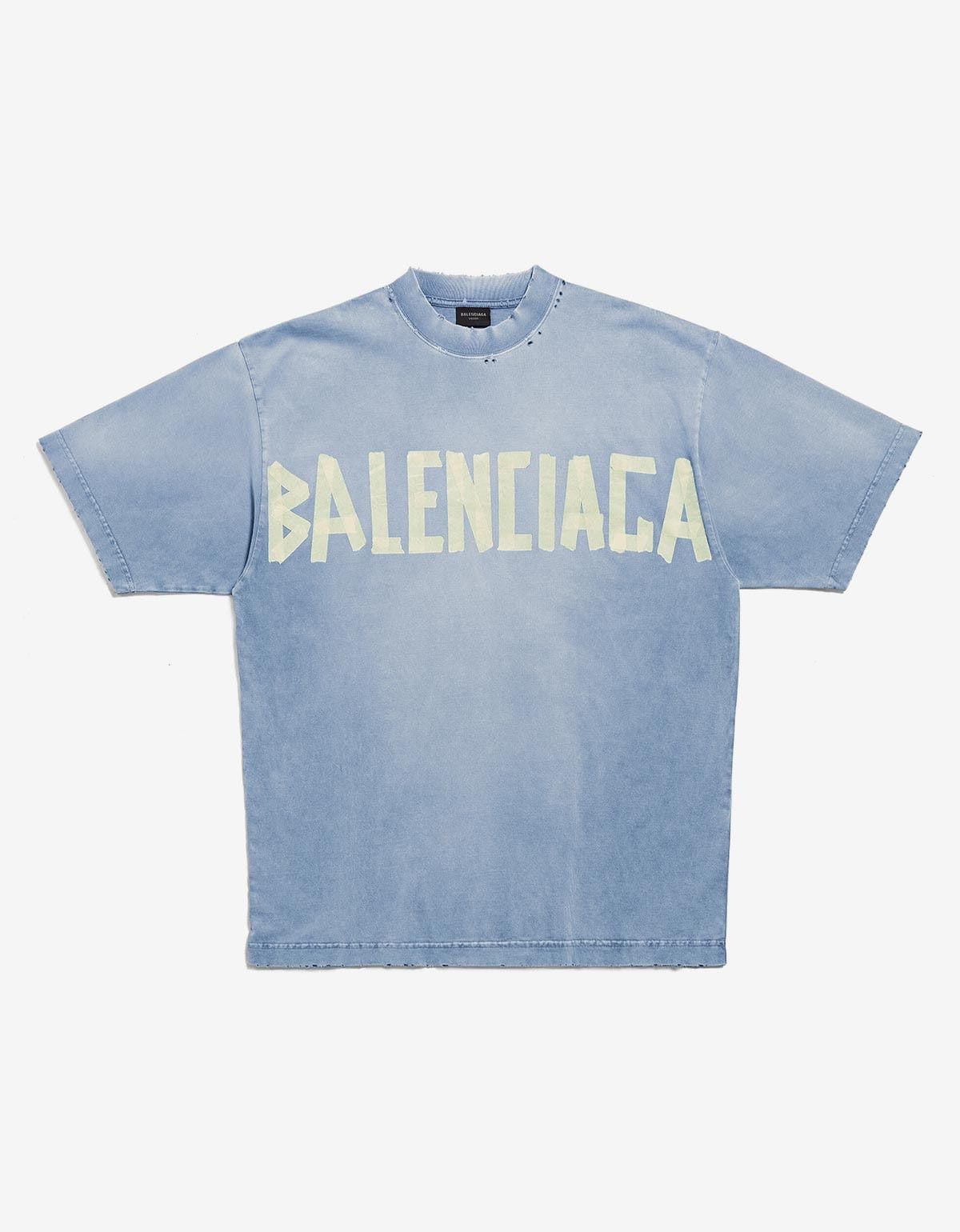 image of Balenciaga Blue Tape Type Medium T-Shirt, Men's (Size XL)