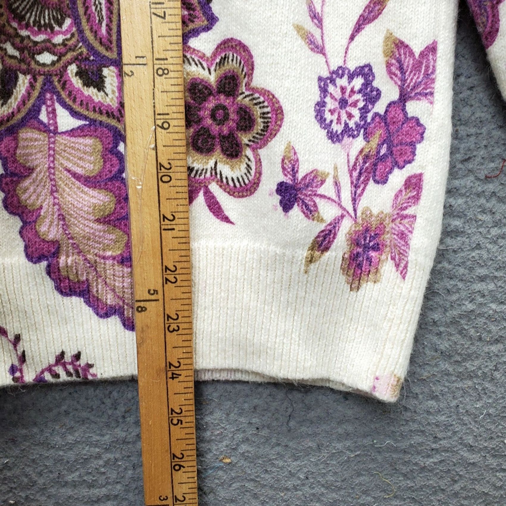 Loft LOFT Womens Size M Multicolor Floral Knit Raglan Sleeve Crew Neck Pullover Sweater Size M / US 6-8 / IT 42-44 - 3 Thumbnail