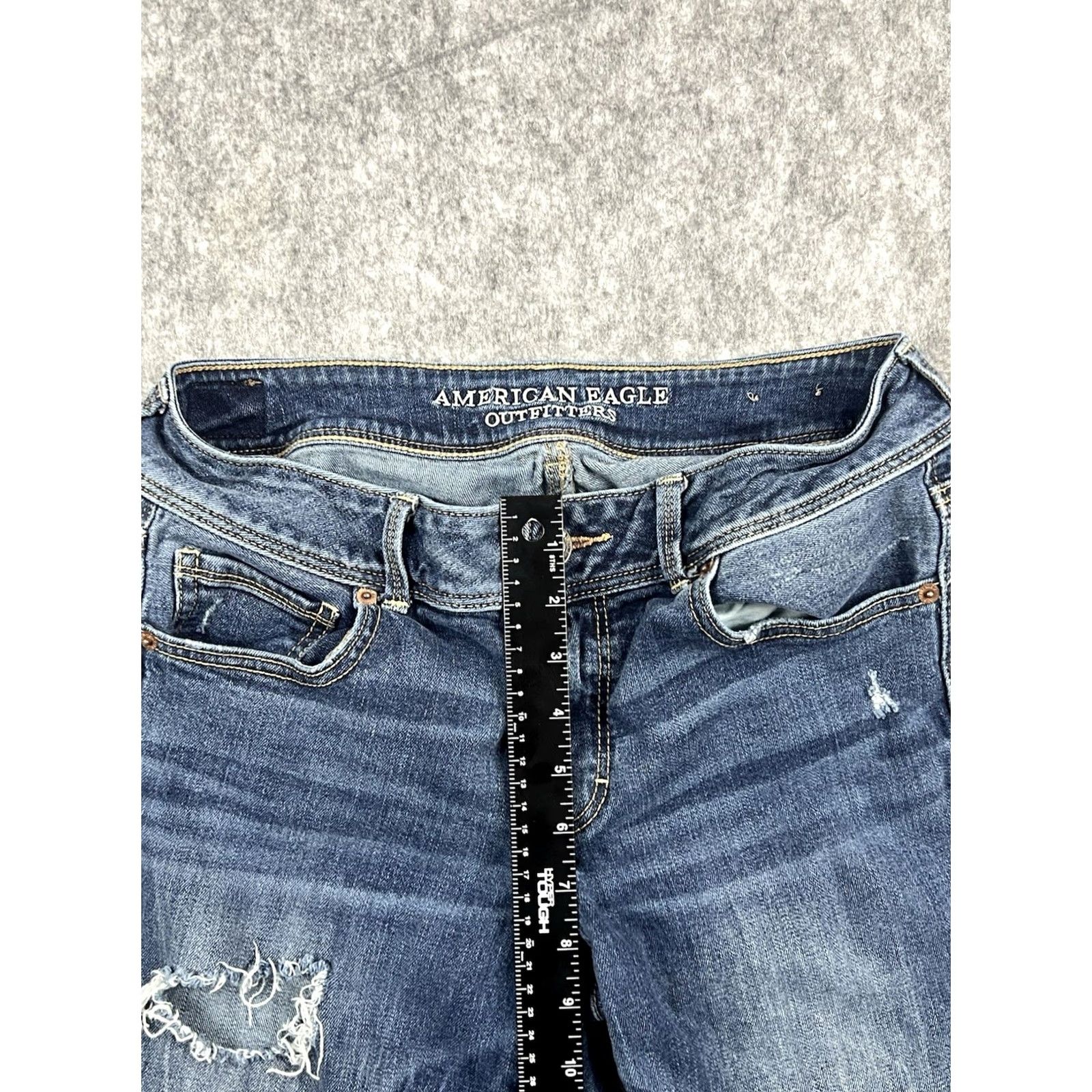 American Eagle Outfitters VINTAGE? No. American Eagle Outfitters Women’s Jeans Kick Boot Medium Wash Distressed Size 10 Regular Size 32" / US 10 / IT 46 - 4 Thumbnail