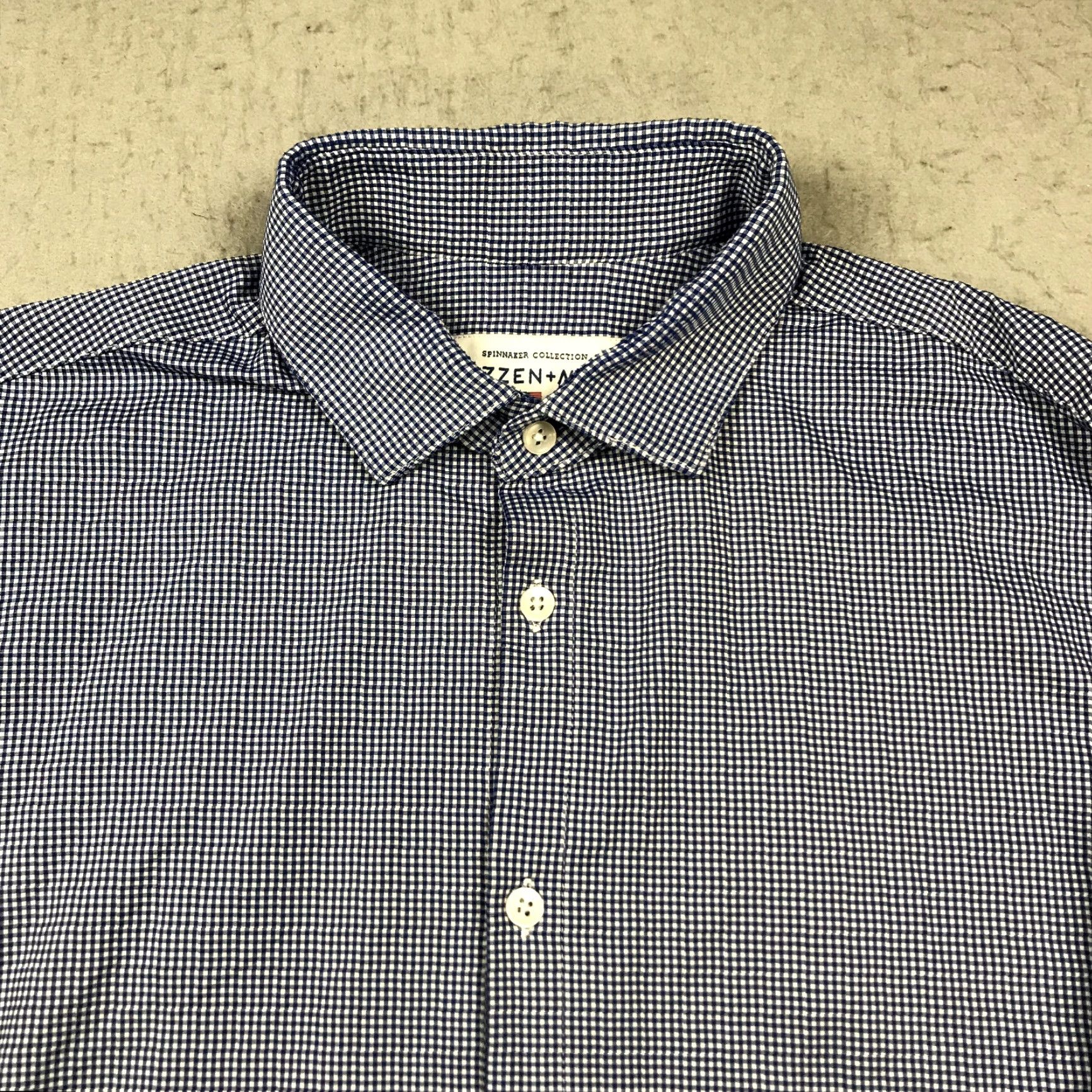 Mizzen+Main Mizzen+Main Shirt Mens XL Trim Fit Blue Gingham Leeward Stretch Casual Size US XL / EU 56 / 4 - 2 Thumbnail