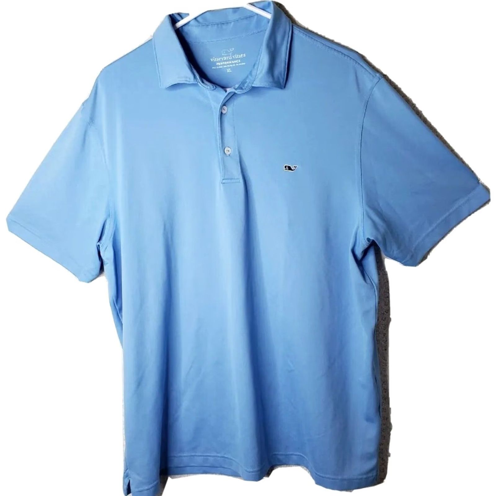 Vineyard Vines Vineyard Vines Performance Polo Shirt XL Blue Short Sleeve Breathable Stretch Embroidered Whale Logo Casual Golf Sports Mens Size US XL / EU 56 / 4 - 2 Thumbnail