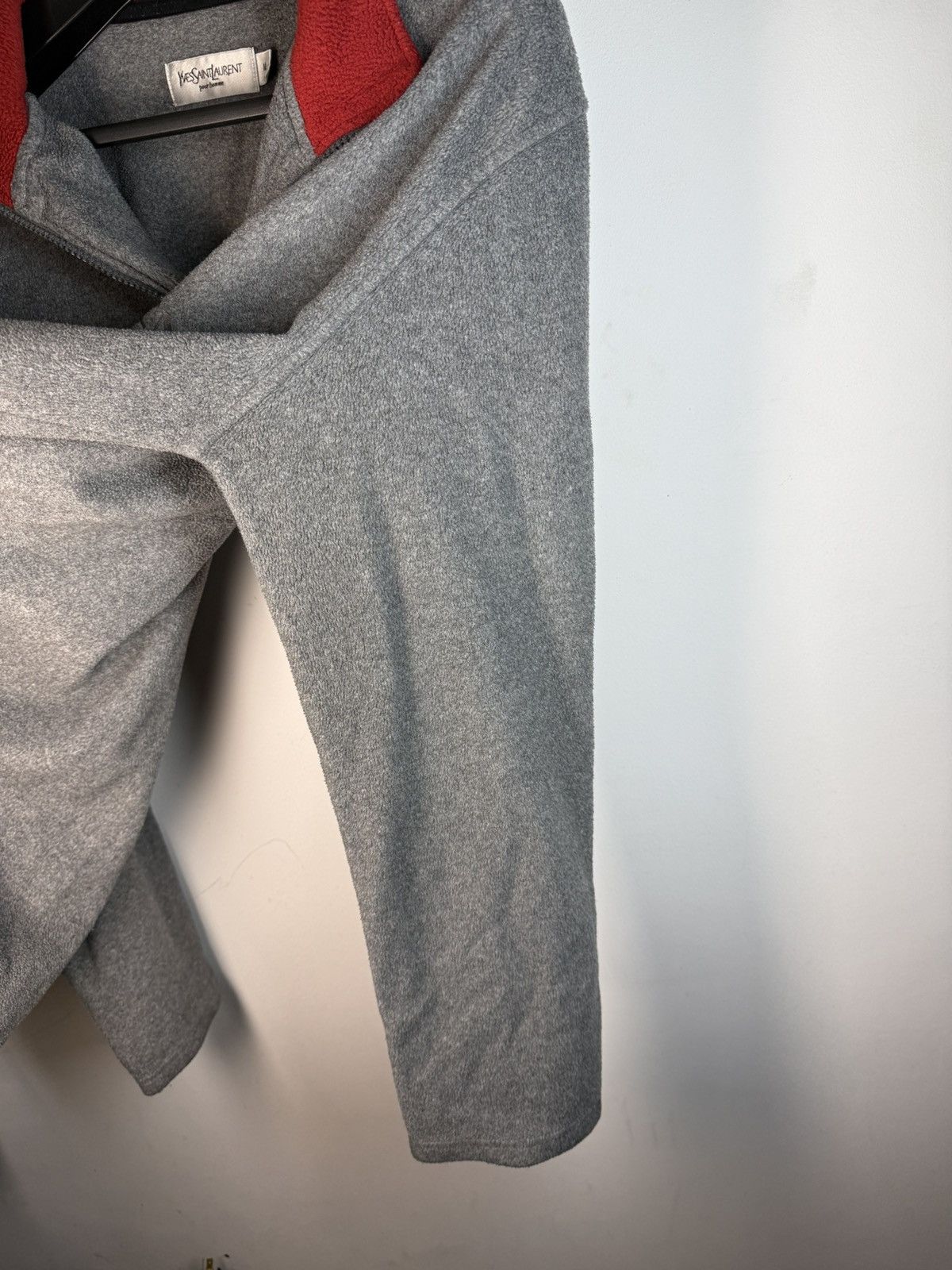 Yves Saint Laurent Fleece YSL Sweatshirt 1/4 Quarter Zip Big Logo Grey Vintage Size US M / EU 48-50 / 2 - 20 Thumbnail