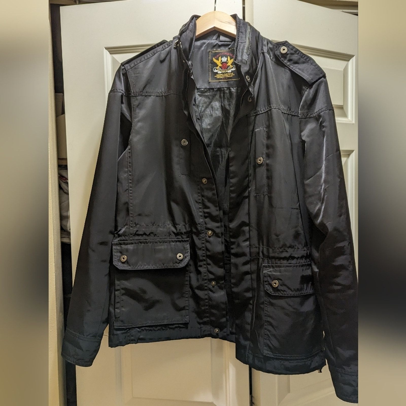 Zara Zara man young collection large coat, hidden hood, black Size US L / EU 52-54 / 3 - 1 Thumbnail