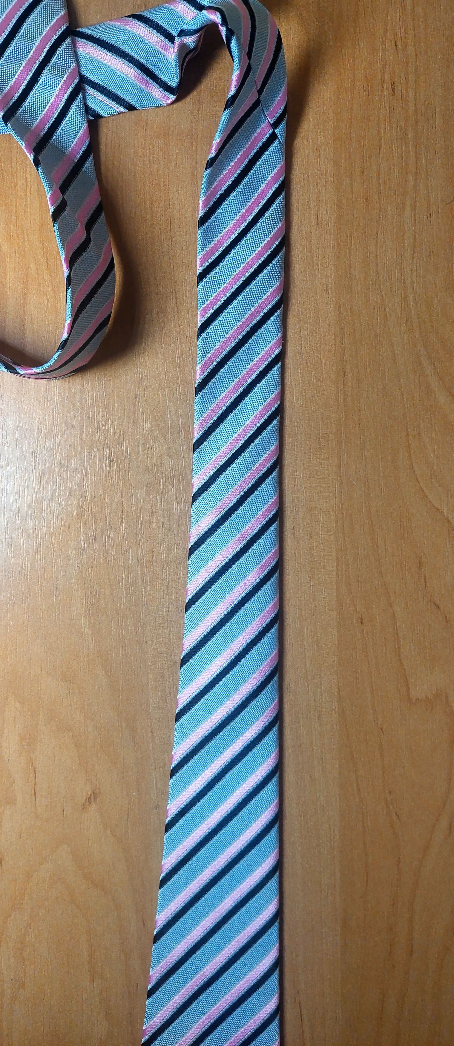 Ermenegildo Zegna Ermenegildo Zegna Silk Tie Gray Pink Diagonal Stripe Italy Size ONE SIZE - 21 Thumbnail