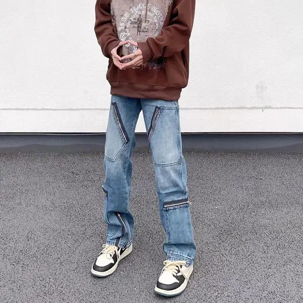 VIBE Straight zipper jeans with retro workwear design Size US 32 / EU 48 - 4 Thumbnail