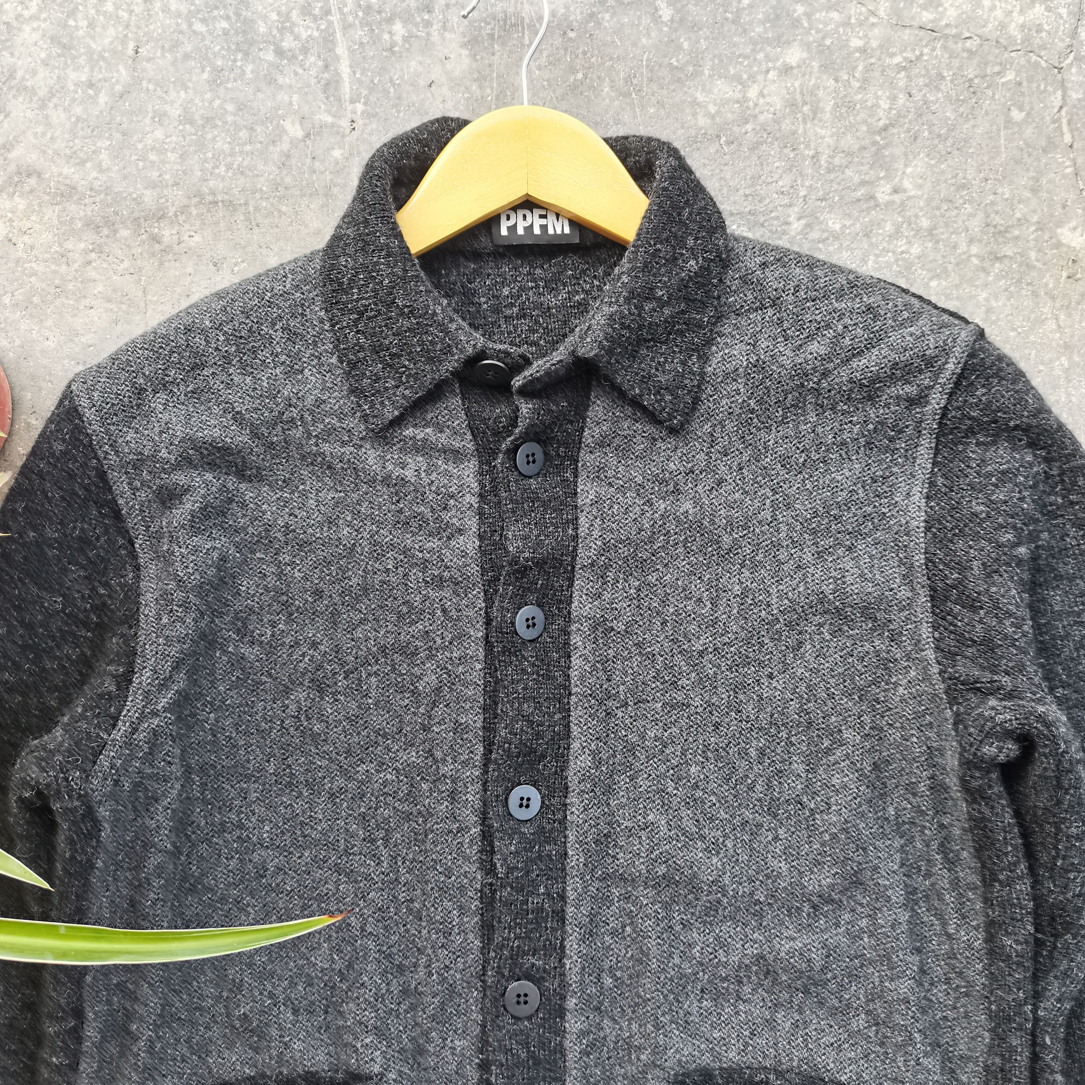 Japanese Brand Steals🔥Vintage PPFM Wool Knitted Button Up Jacket Size US L / EU 52-54 / 3 - 4 Thumbnail